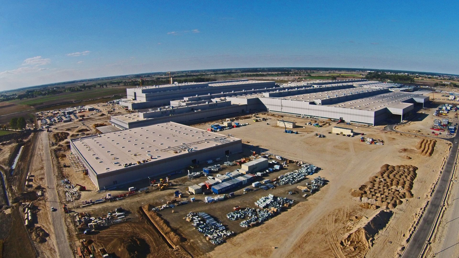 Construction site of Volkswagen Plant in Wrzesnia Poland