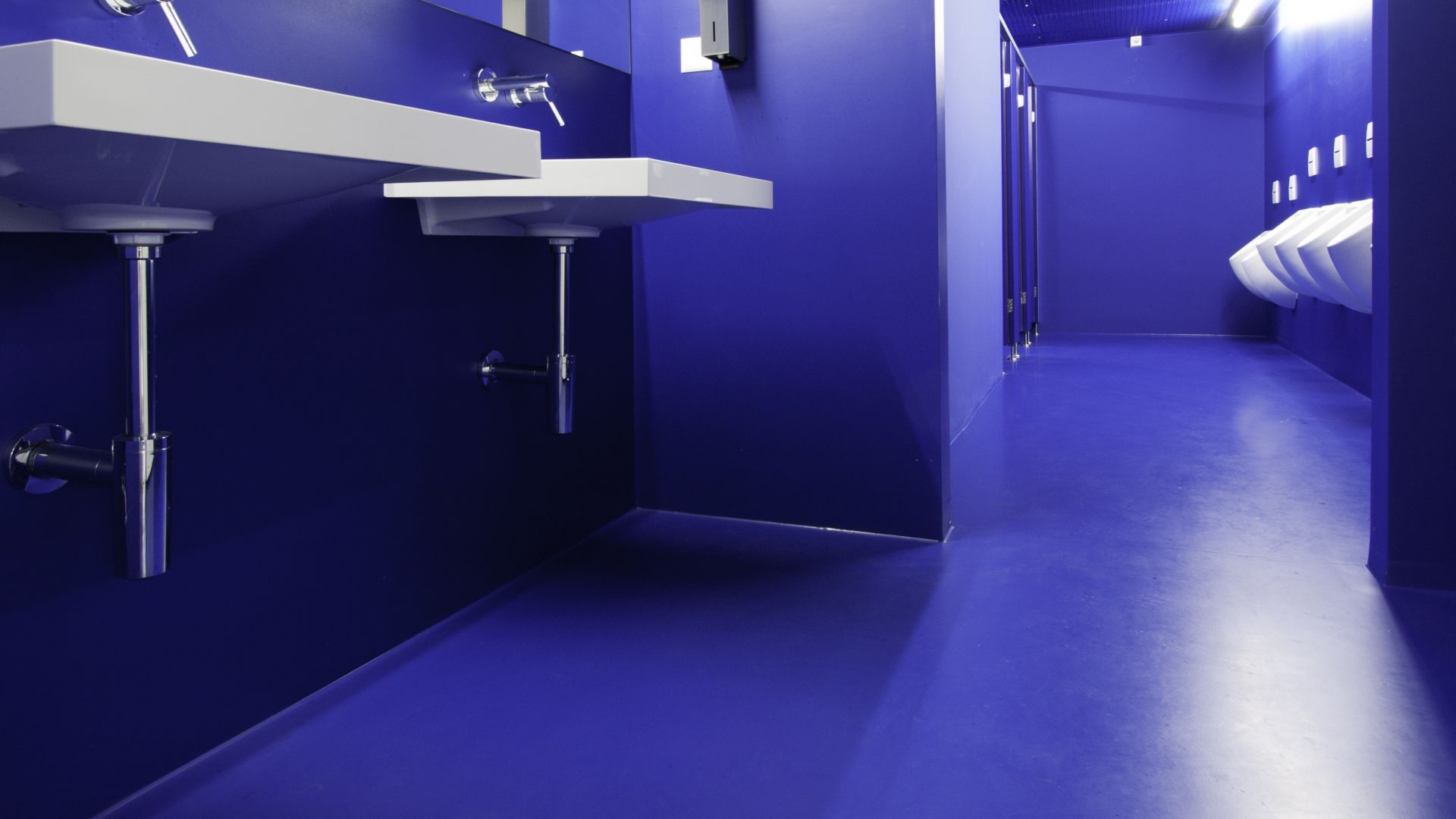 Colorful floor and wall coating made with Sika coating systems