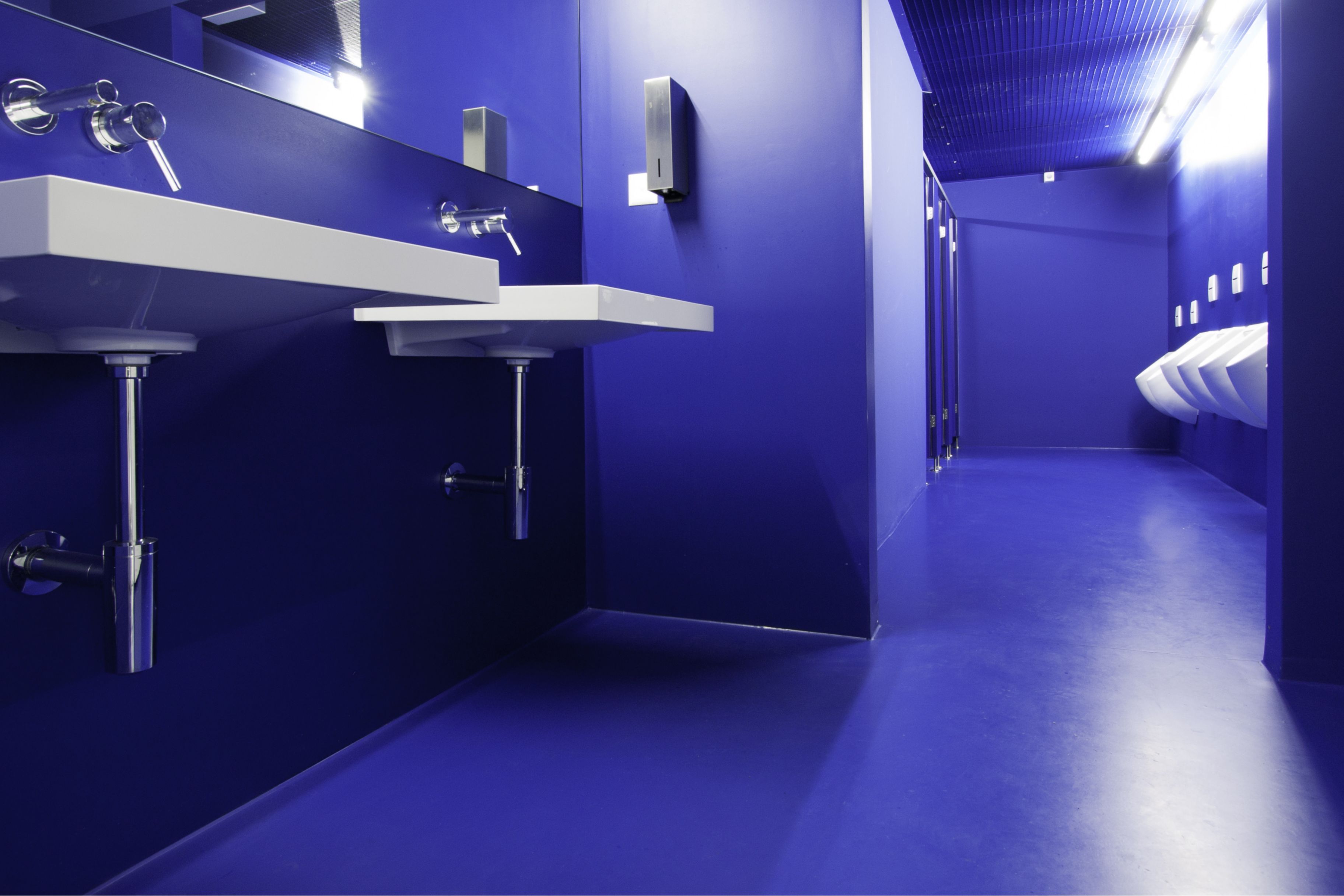 Colorful floor and wall coating made with Sika coating systems