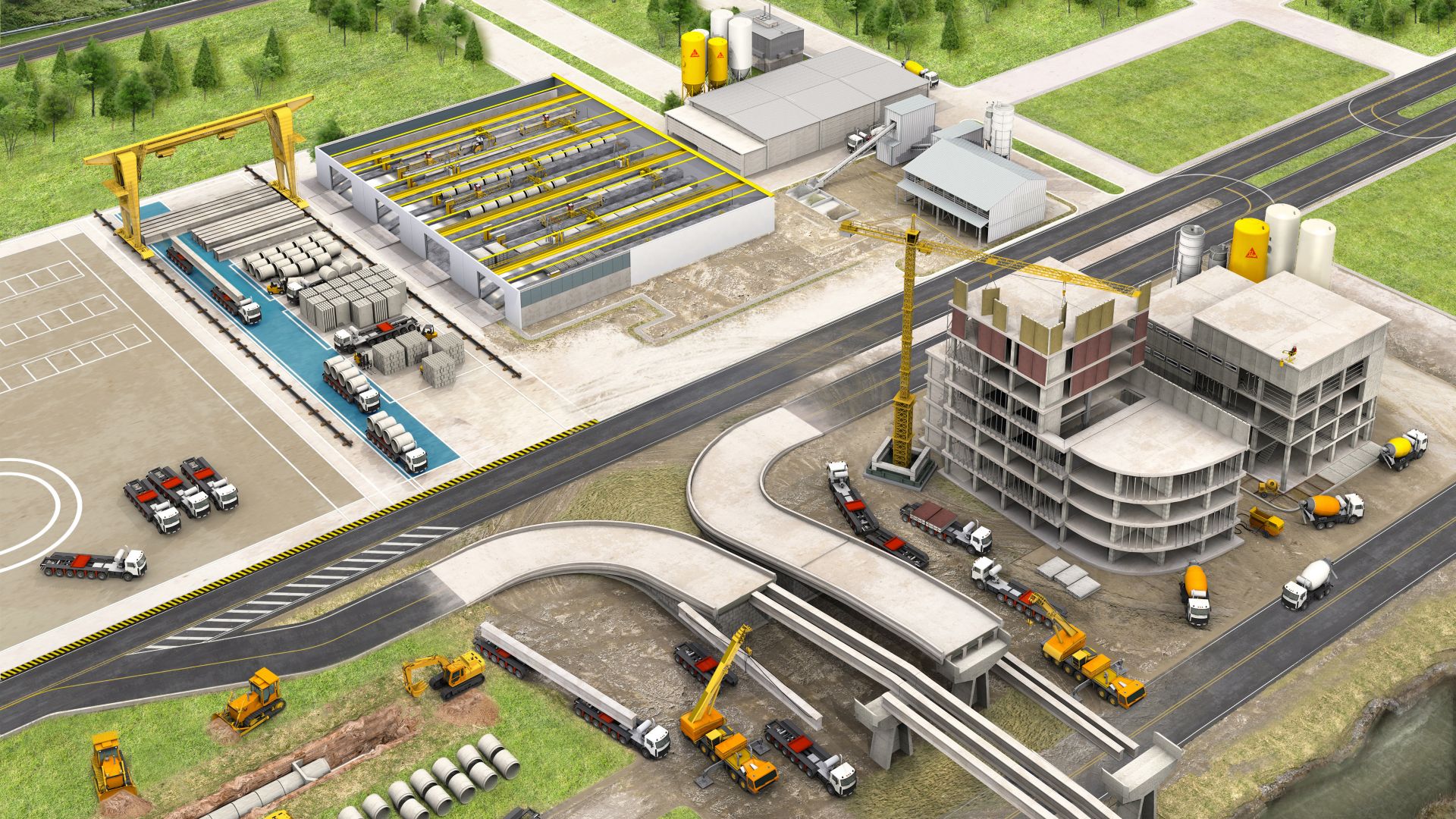 Wet Precast Concrete Technology Graphics