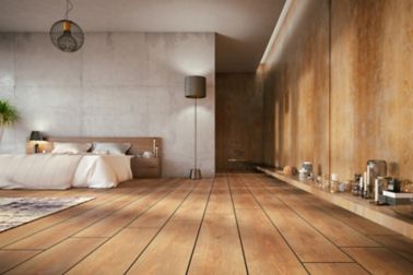 Wood floor in bedroom