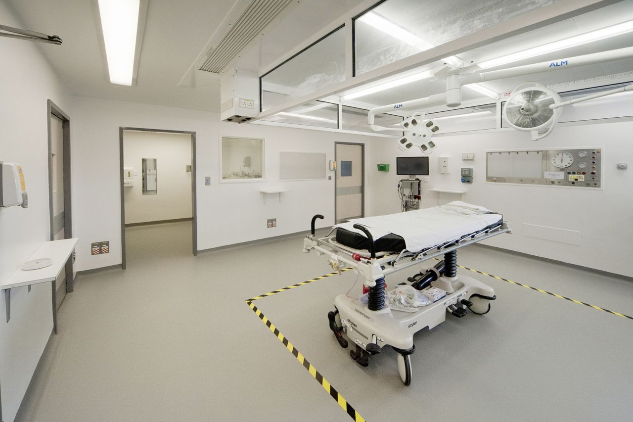 Refurbished operating theatre of the York Hospital in the UK