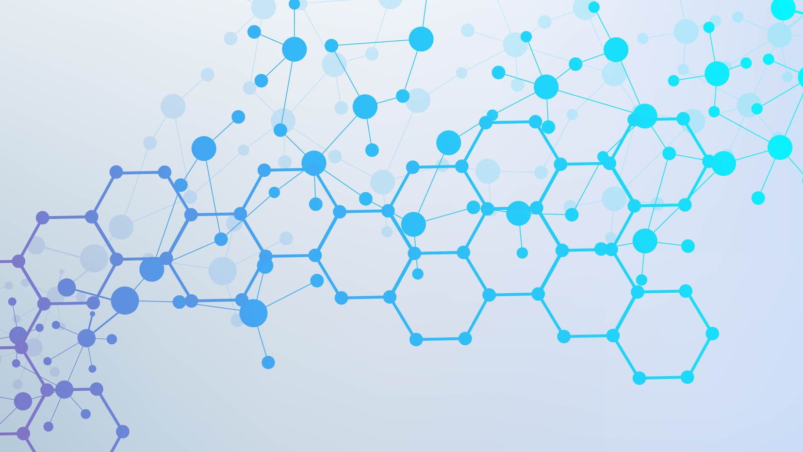 Science network pattern, connecting lines and dots. Technology hexagons structure or molecular connect elements
