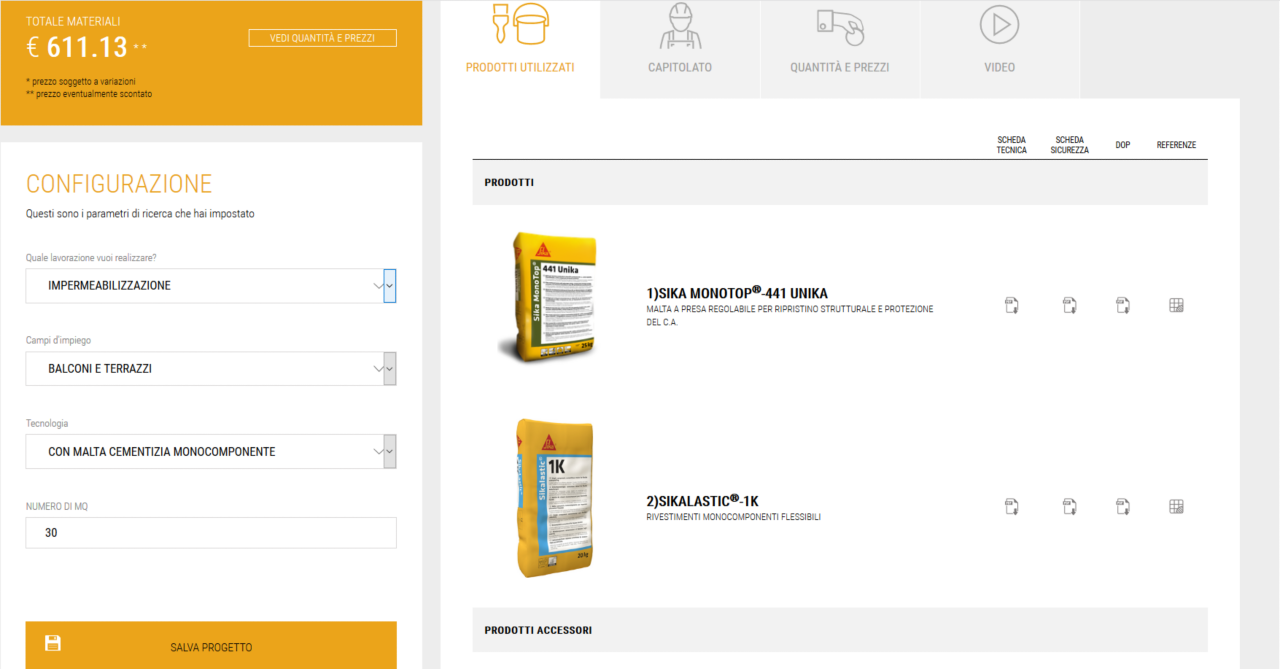 Prodottie e Documenti Aggiornati NelSika®项目