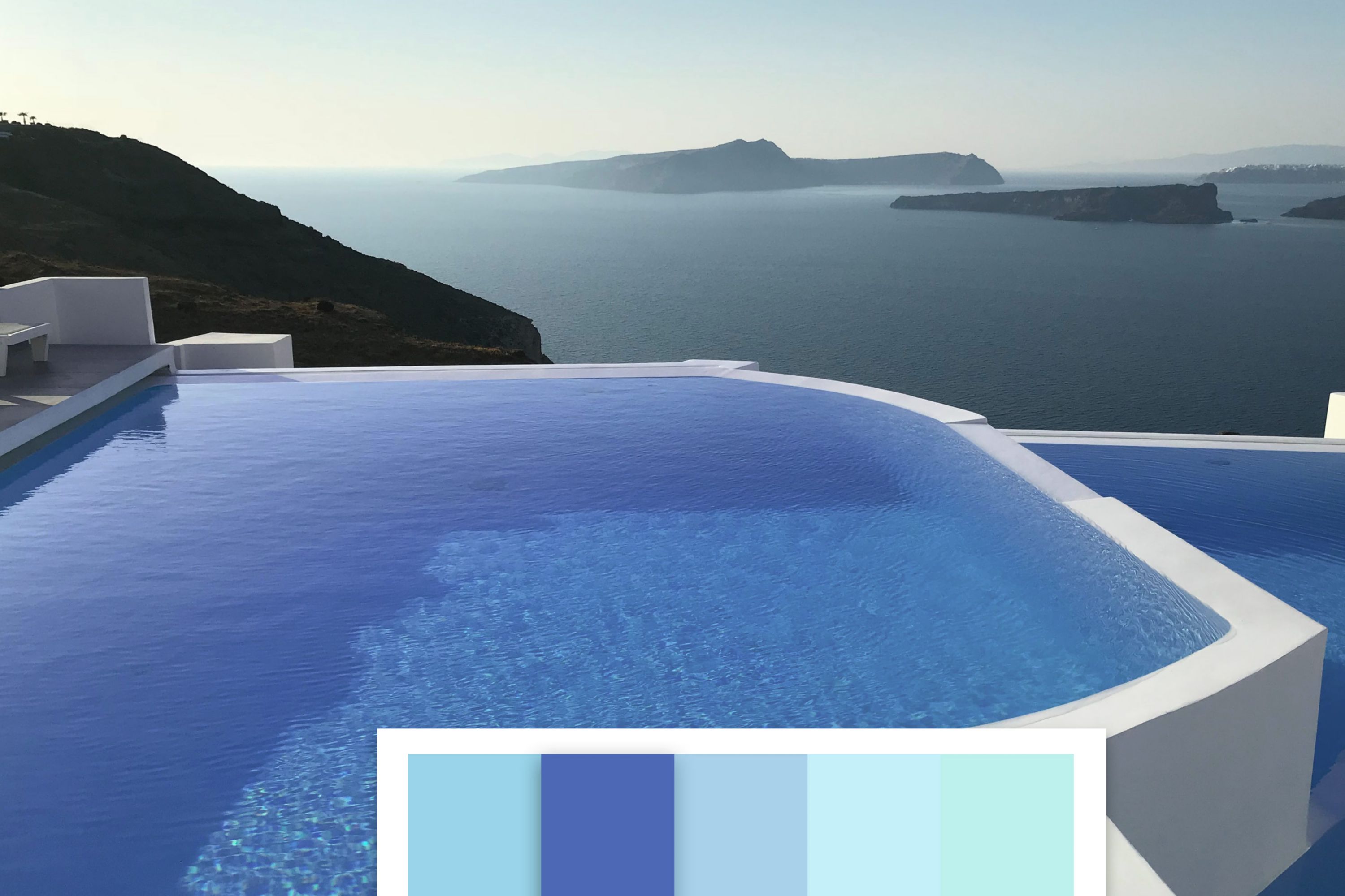 Vista piscina pigmento blu