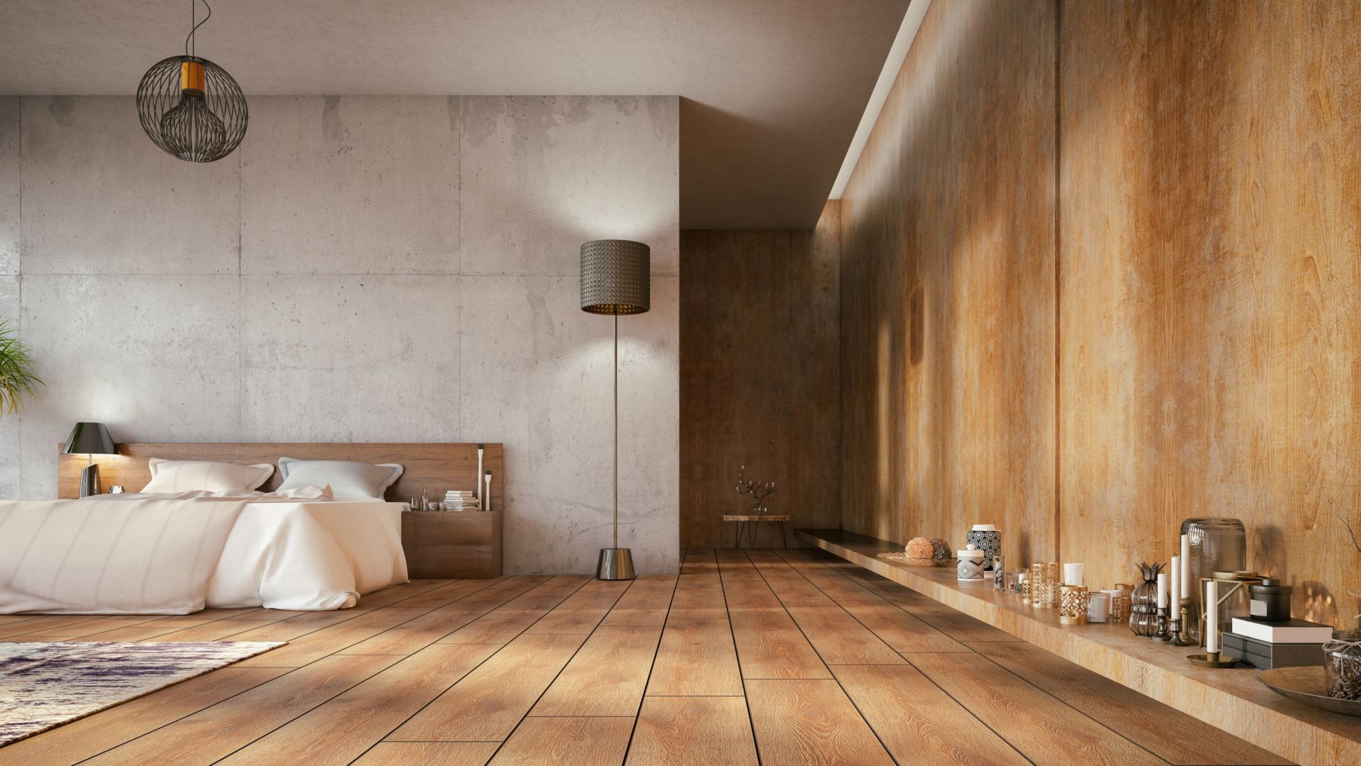 Loft room with cozy design.
