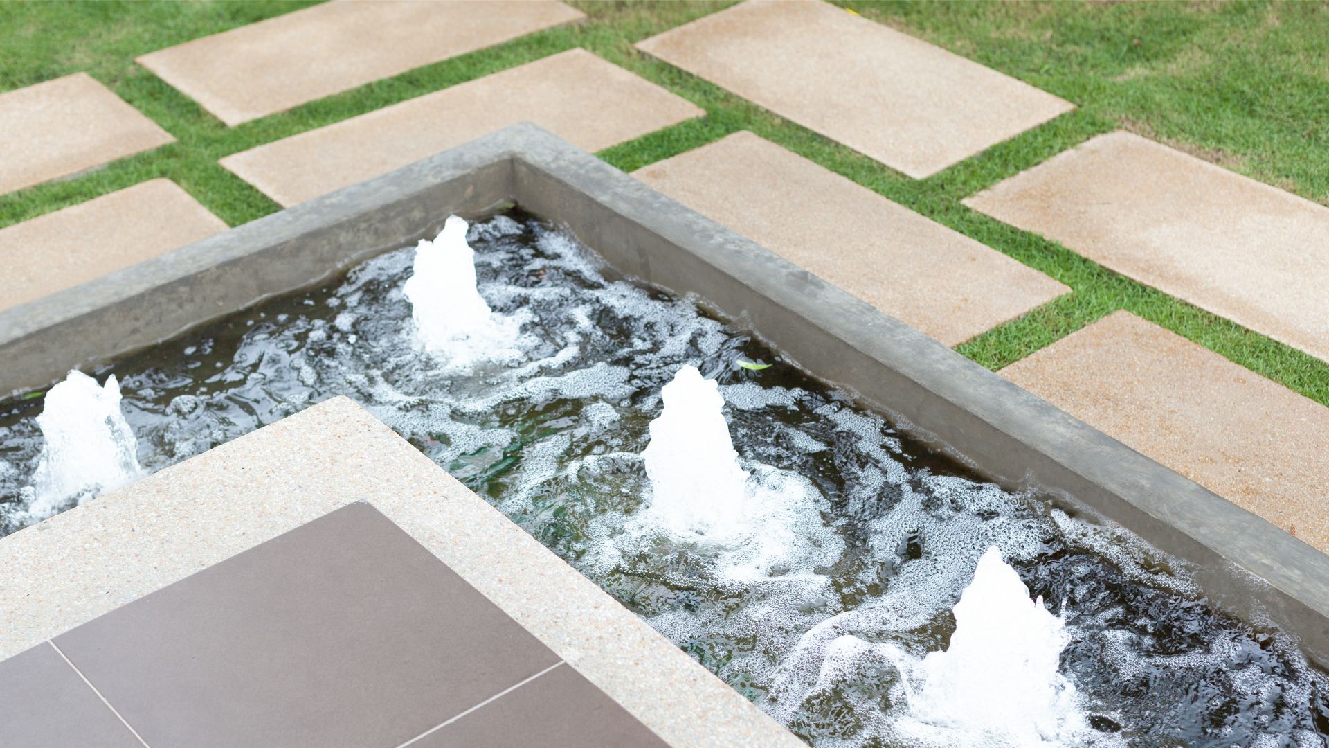 Fountain in the backyard outdoor garden