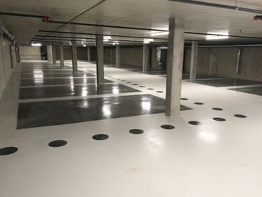 Revêtement de sol sans joint pour parking souterrain, Collonge-Bellerive