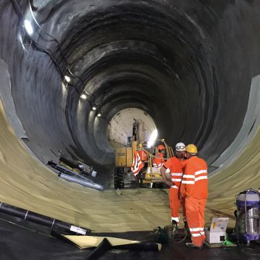 Doppellagige Abdichtung Eisenbahntunnel