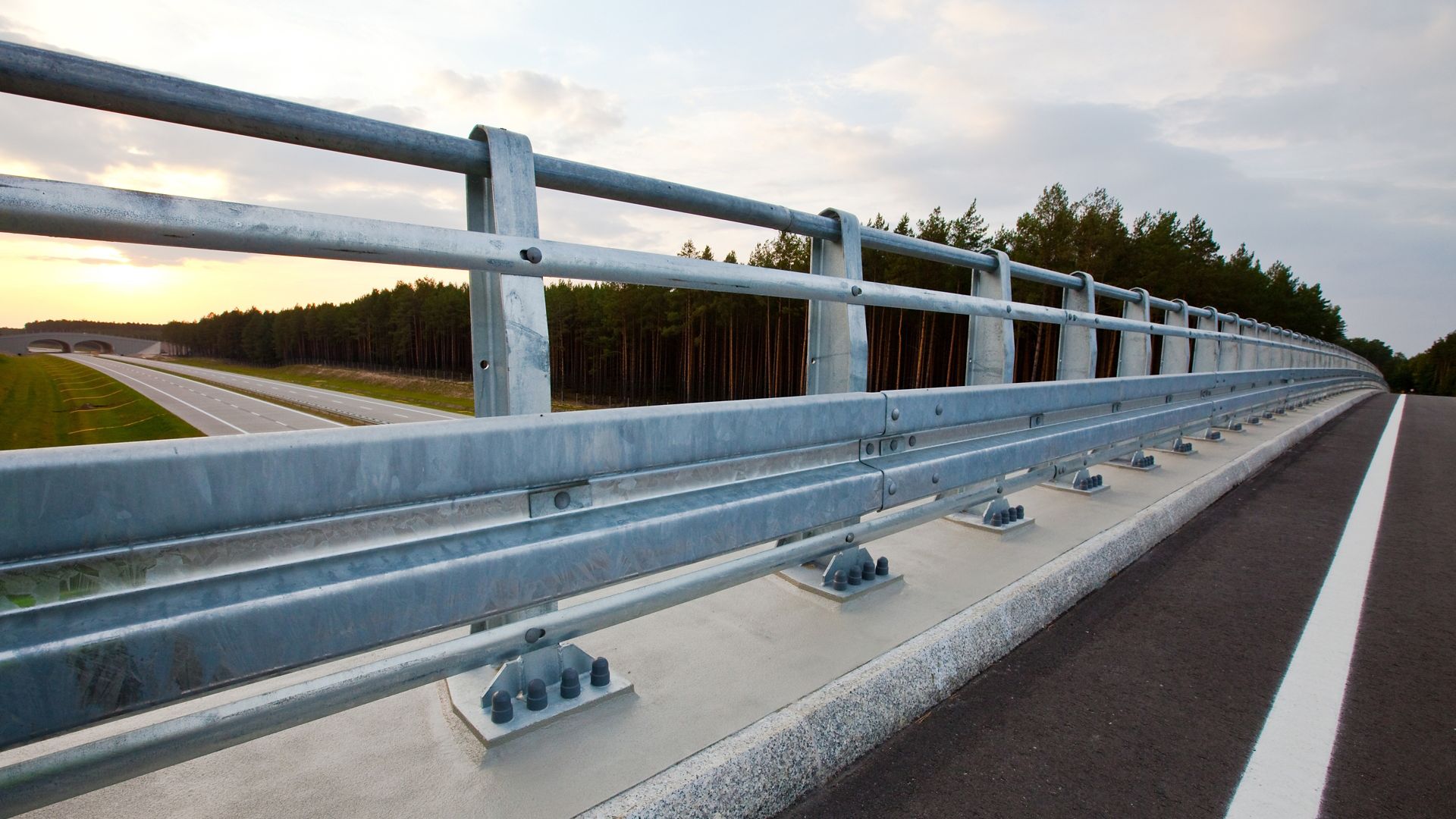 Bridge balustrade fixed and fastened  with SikaGrout cementitious mortar