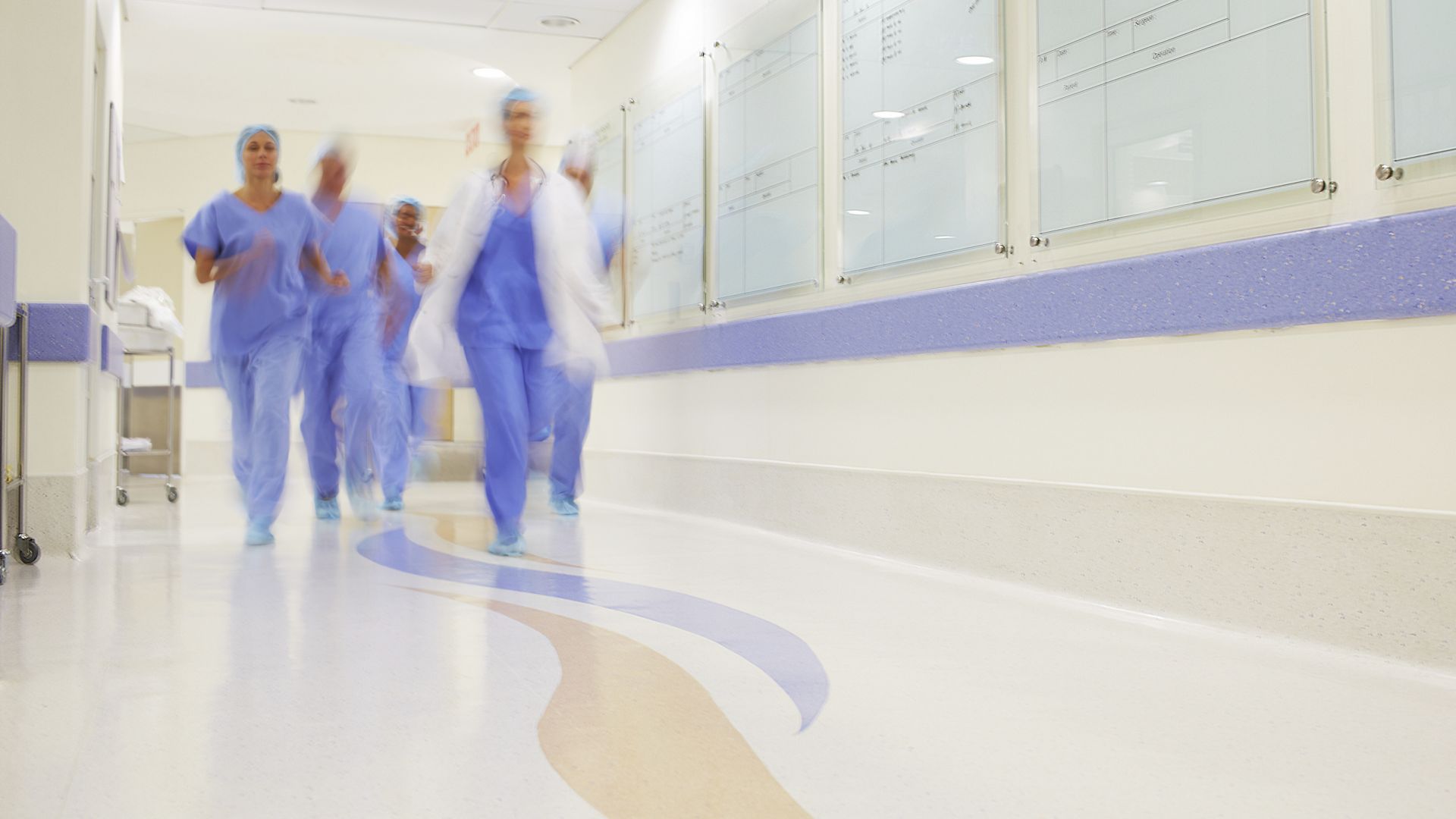 Hygienic floor and wall coating in hospital made with Sika coating systems