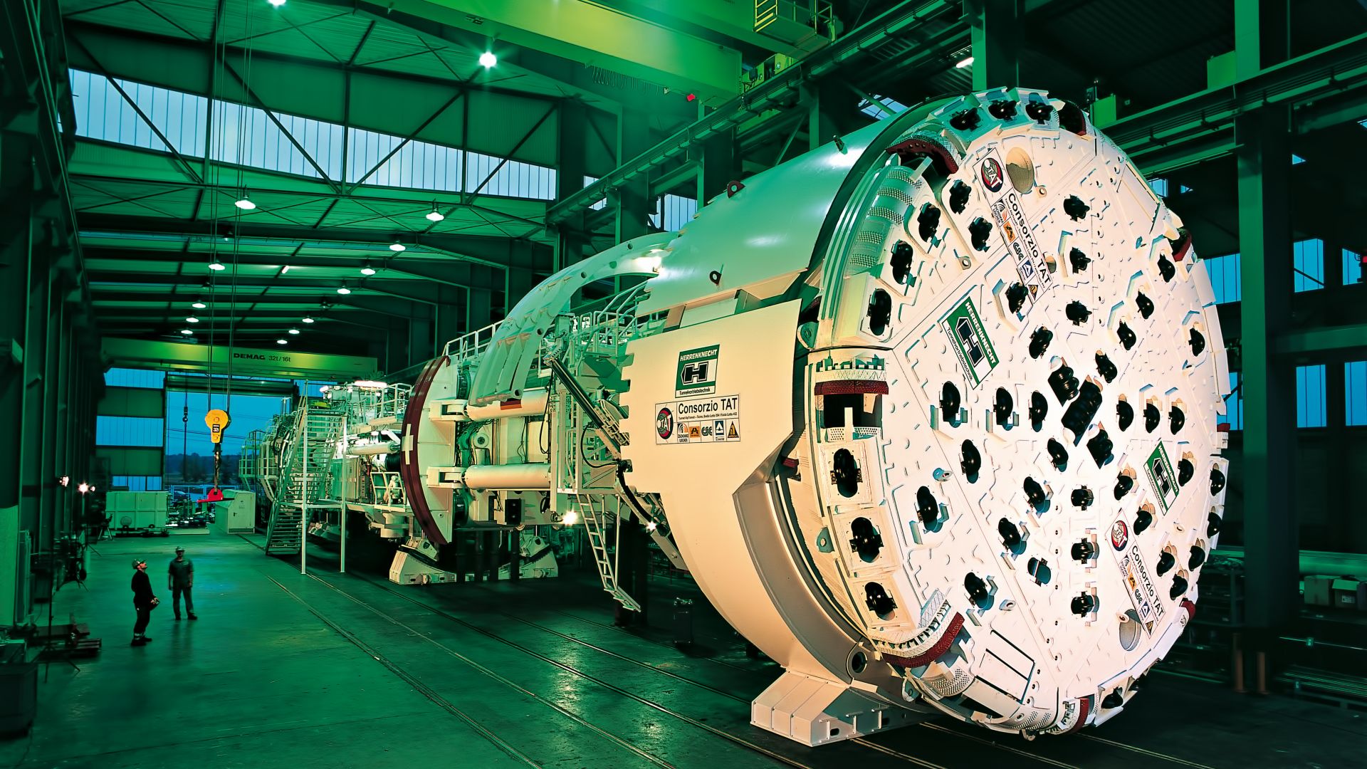 TBM machine used for construction of Gotthard Tunnel in Switzerland