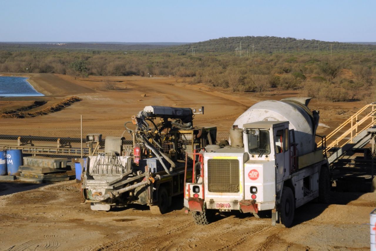 Two trucks at a mining area