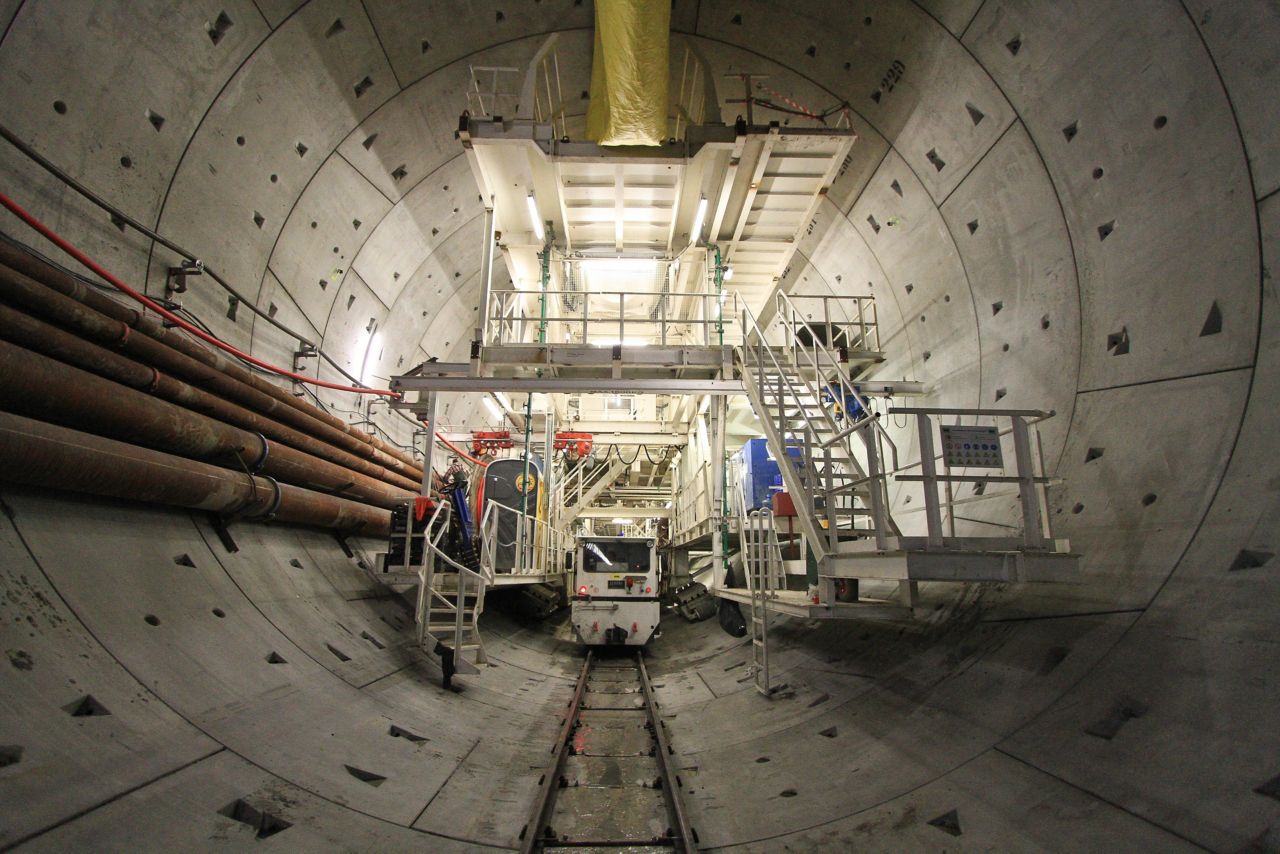 Tunnel boring machine in tunnel construction