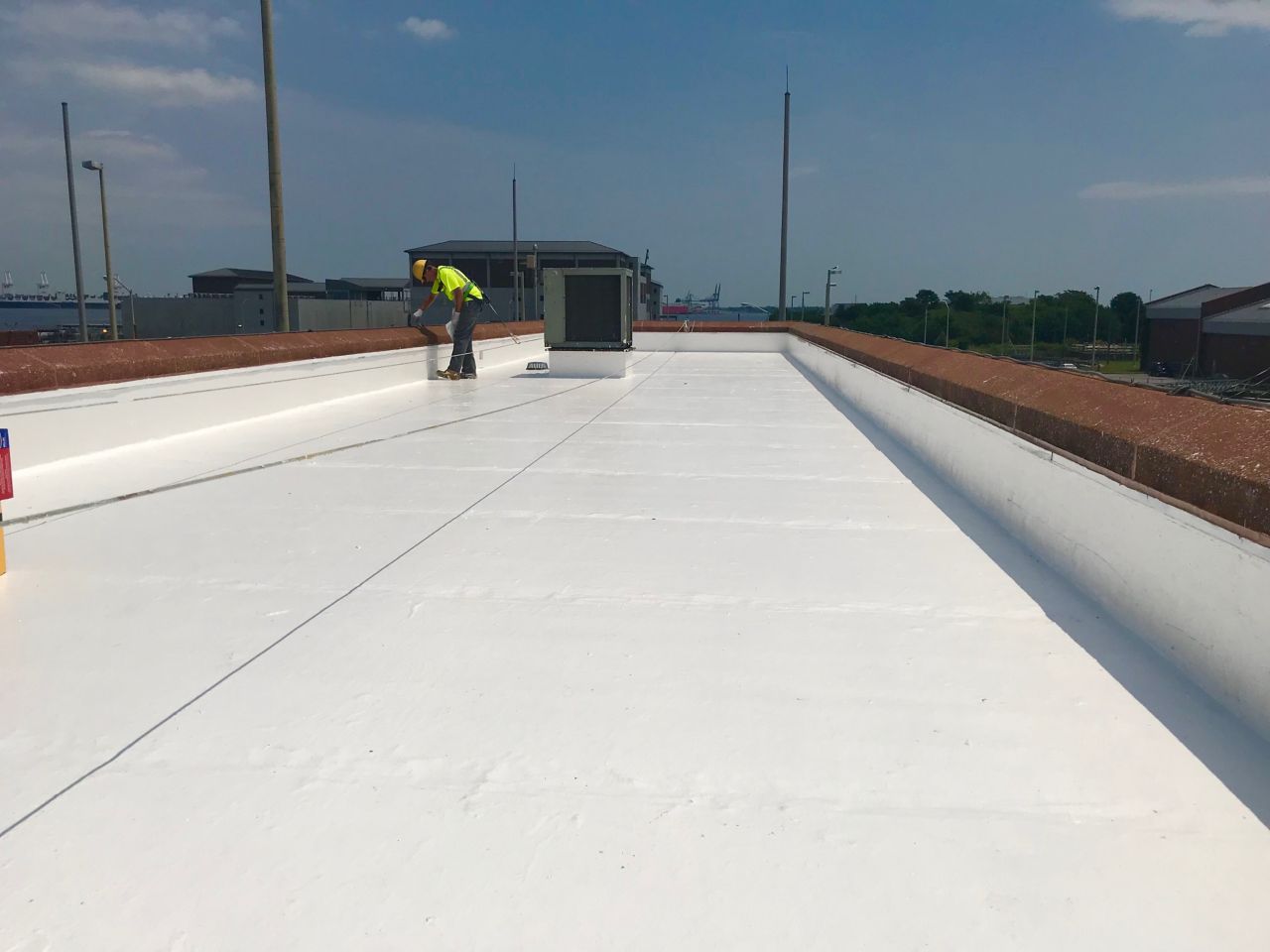 Patapsco Roof with white roofpro membrane
