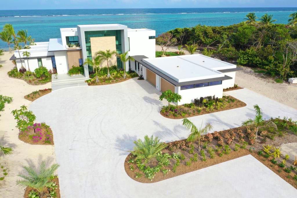 Grand Cayman House with white flat roof
