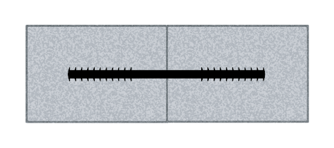 flat ribbed waterstop embedded in concrete drawing