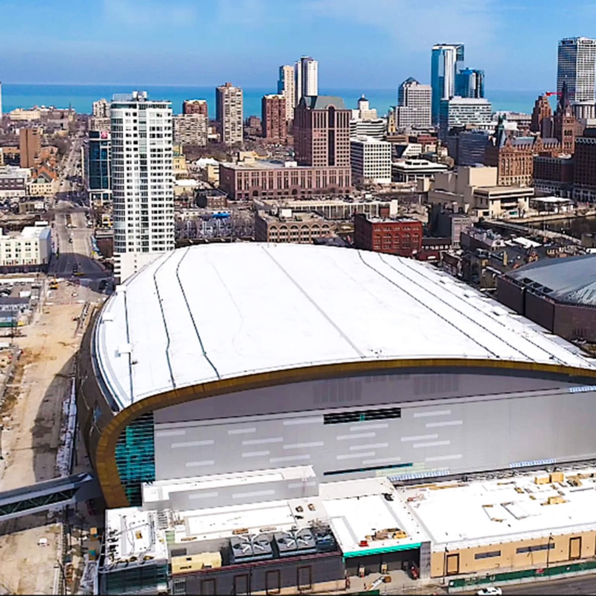 Fiserv Forum Milwaukee Bucks Black & White Stadium Digital 