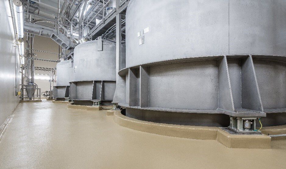 Flooring around a Plant chemical machinery 