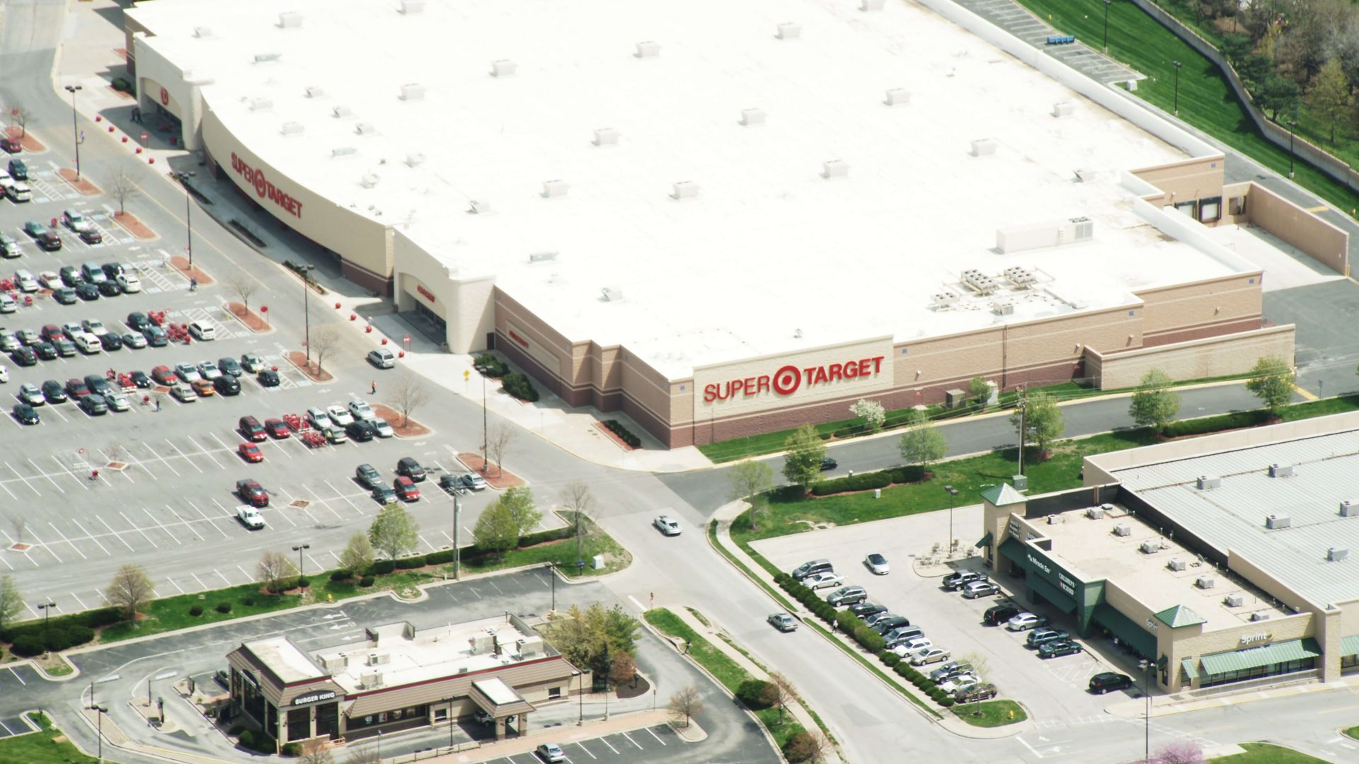 Super Target center with a Sarnafil white PVC roof membrane