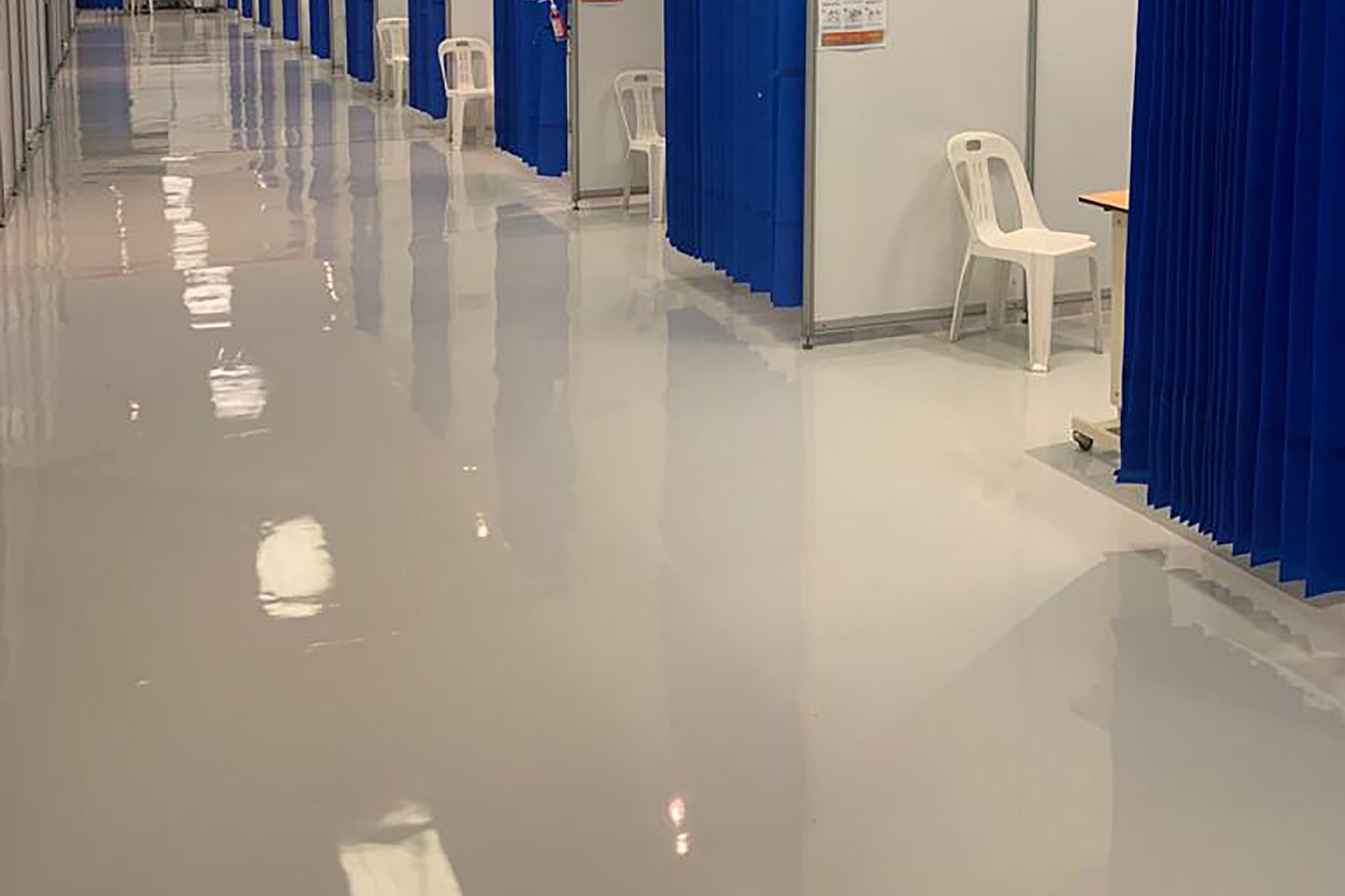 Sika epoxy floor system used for quarantine site