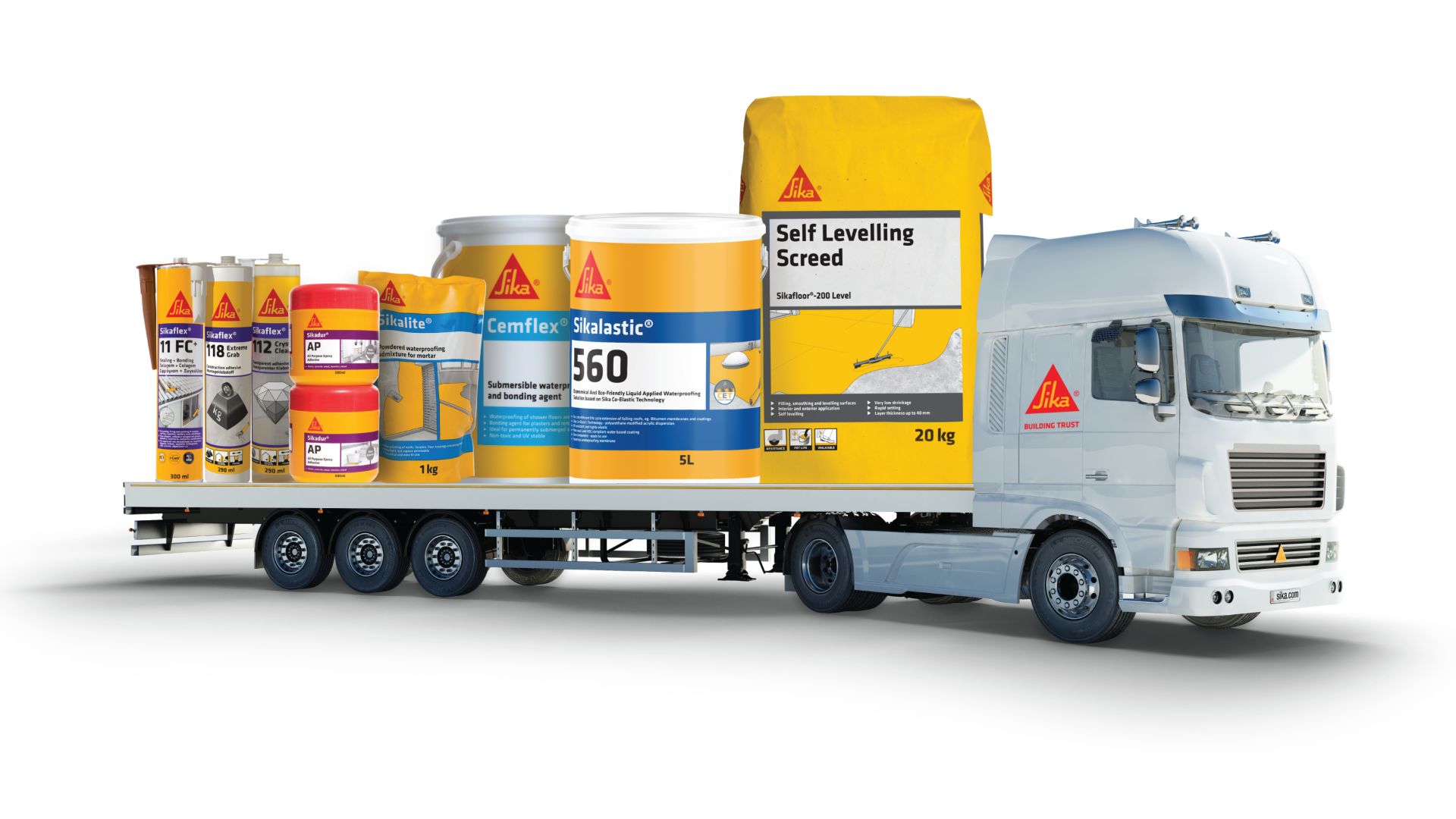 Sika truck packed with products for DIY use