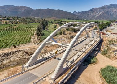 South Africa's first concrete tied-arch bridge constructed using a transverse launching method.