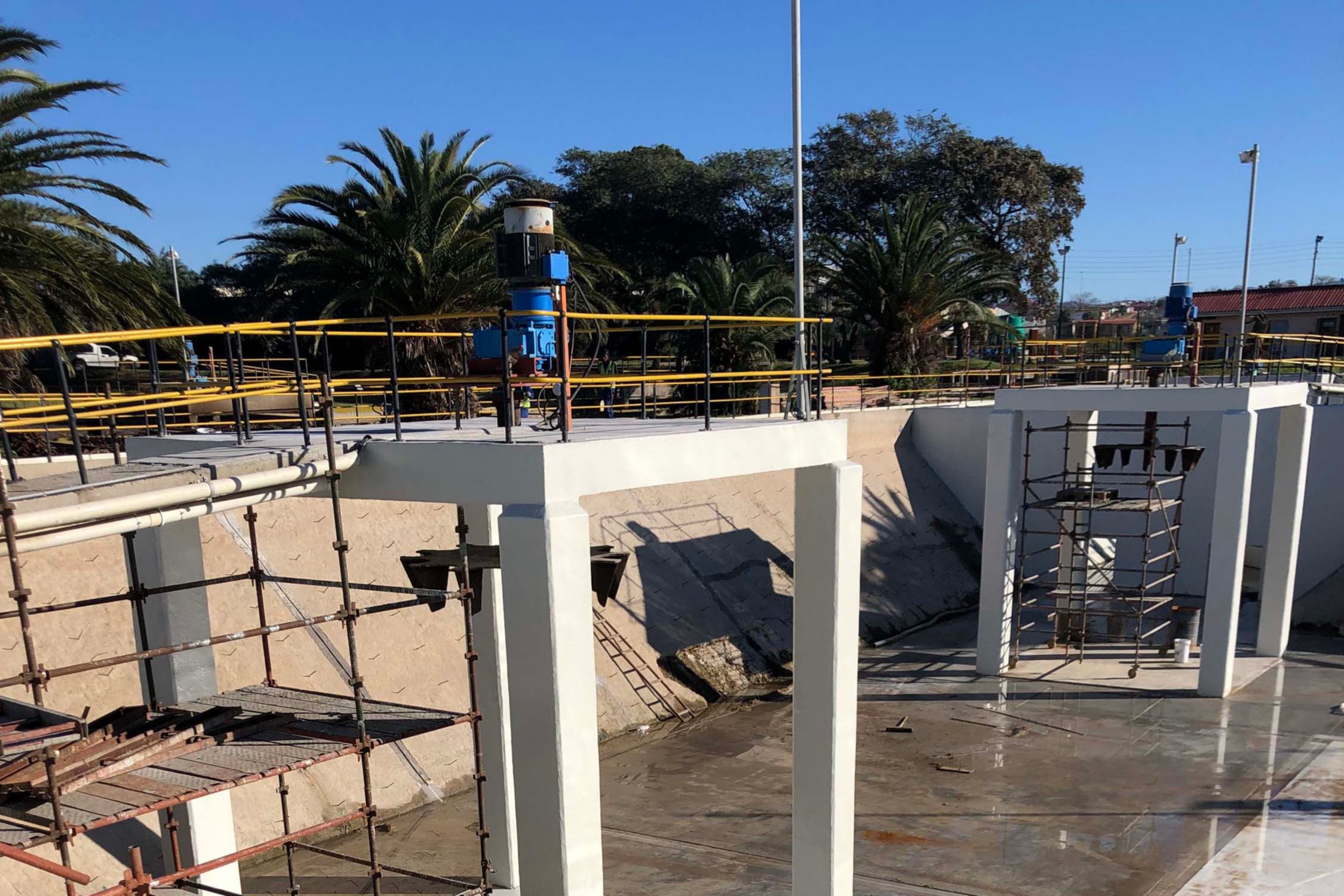 Specialized Sika products for refurbishment for wastewater treatment plant in Kwanobuhle. 
