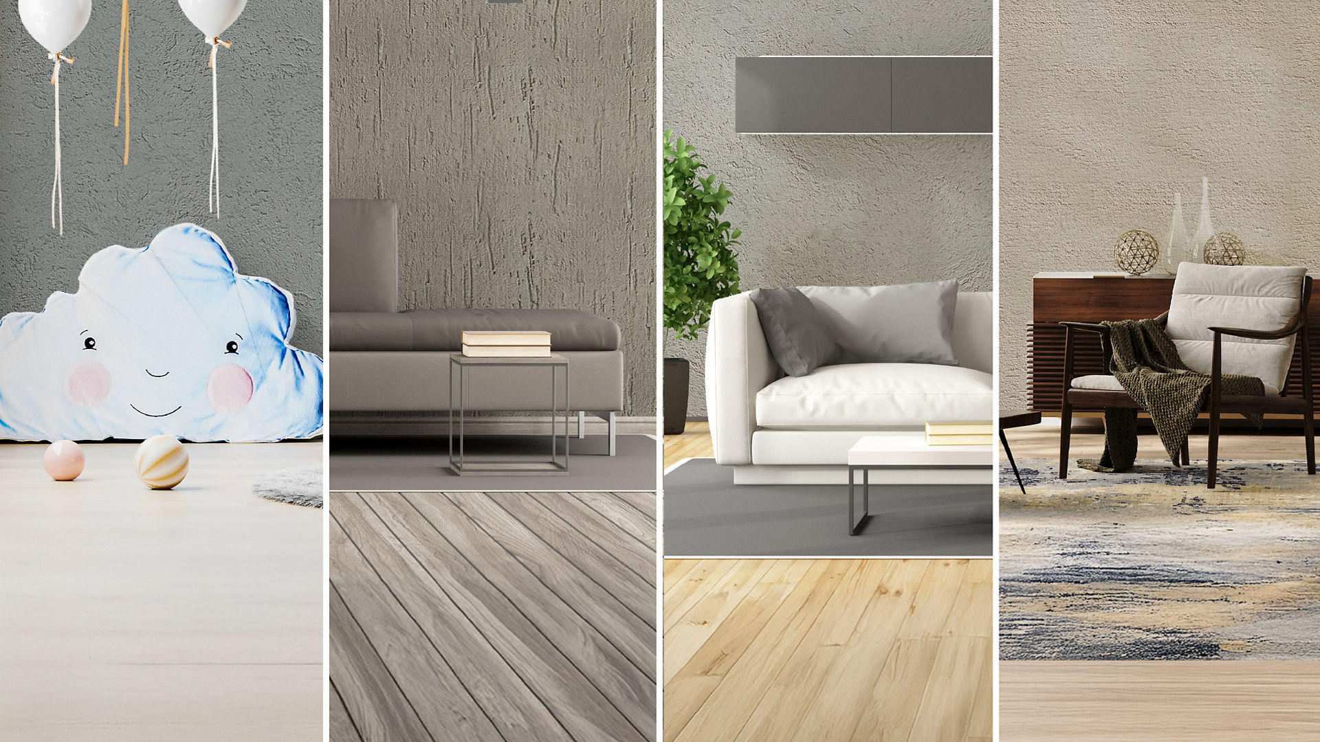 Modern interiors with diverse decor styles