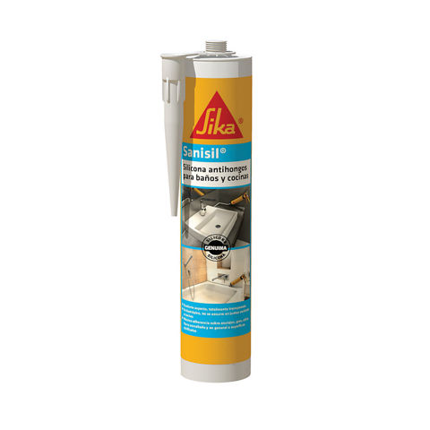 Sellador de silicona antimoho SIKA Sikaseal 108 Sanitario - Gris claro -  300ml