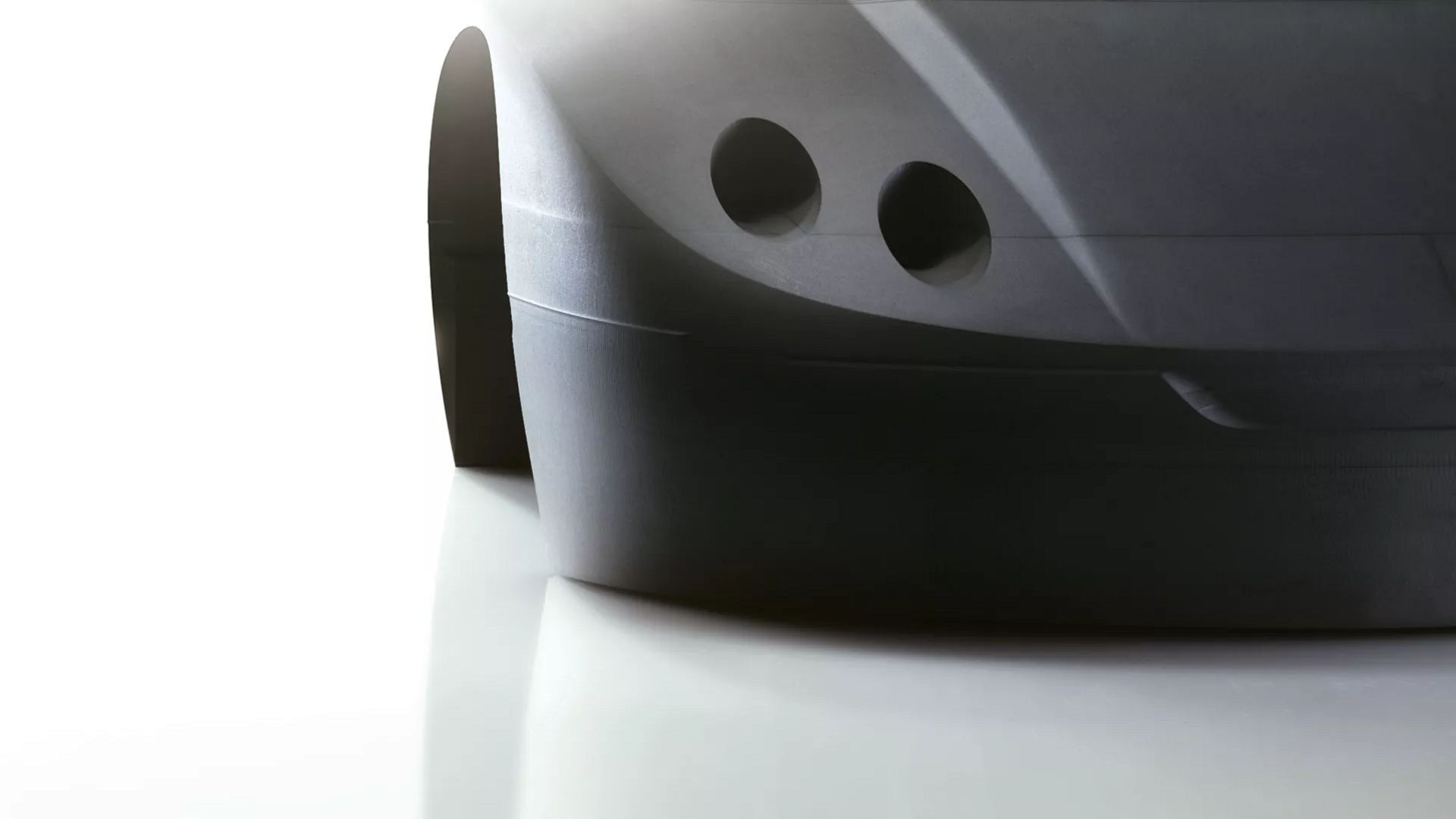 Close-up of sleek car front design