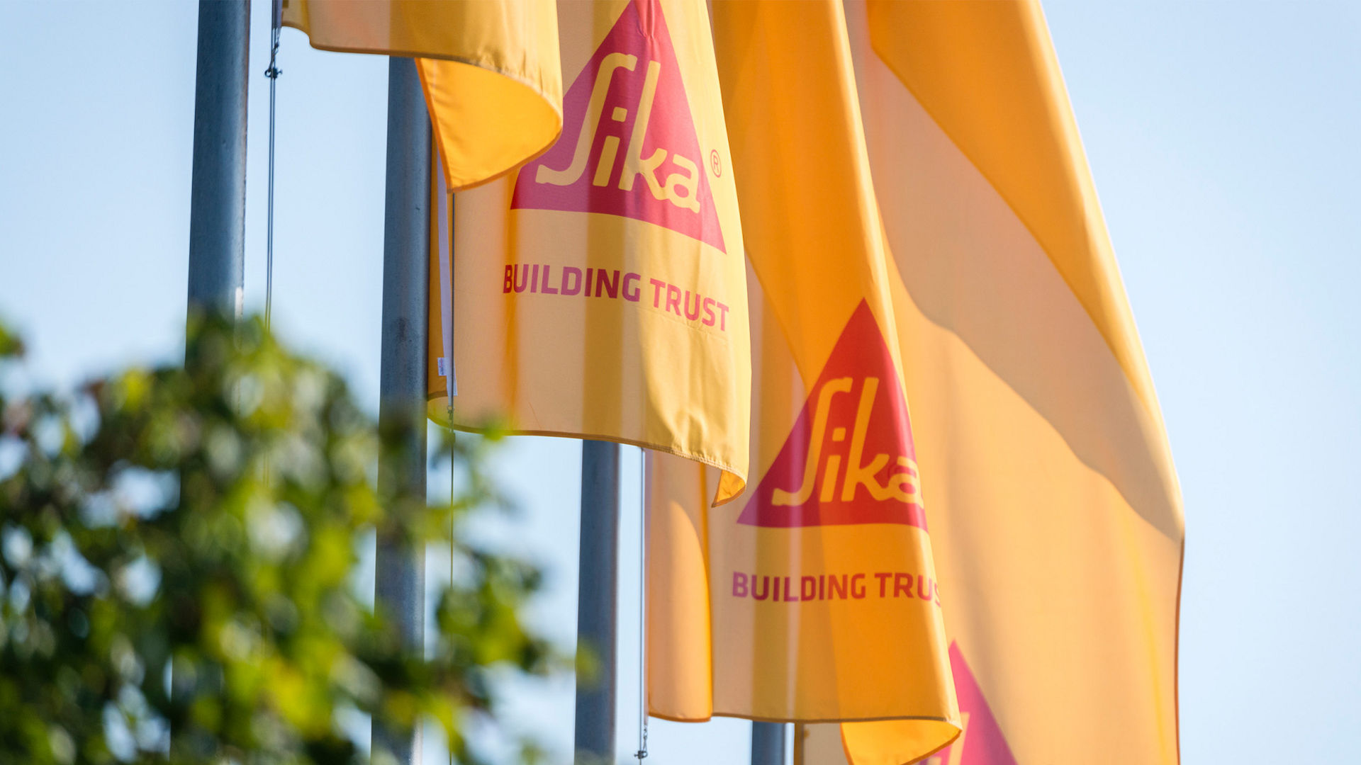 Sika Flaggen im Wind