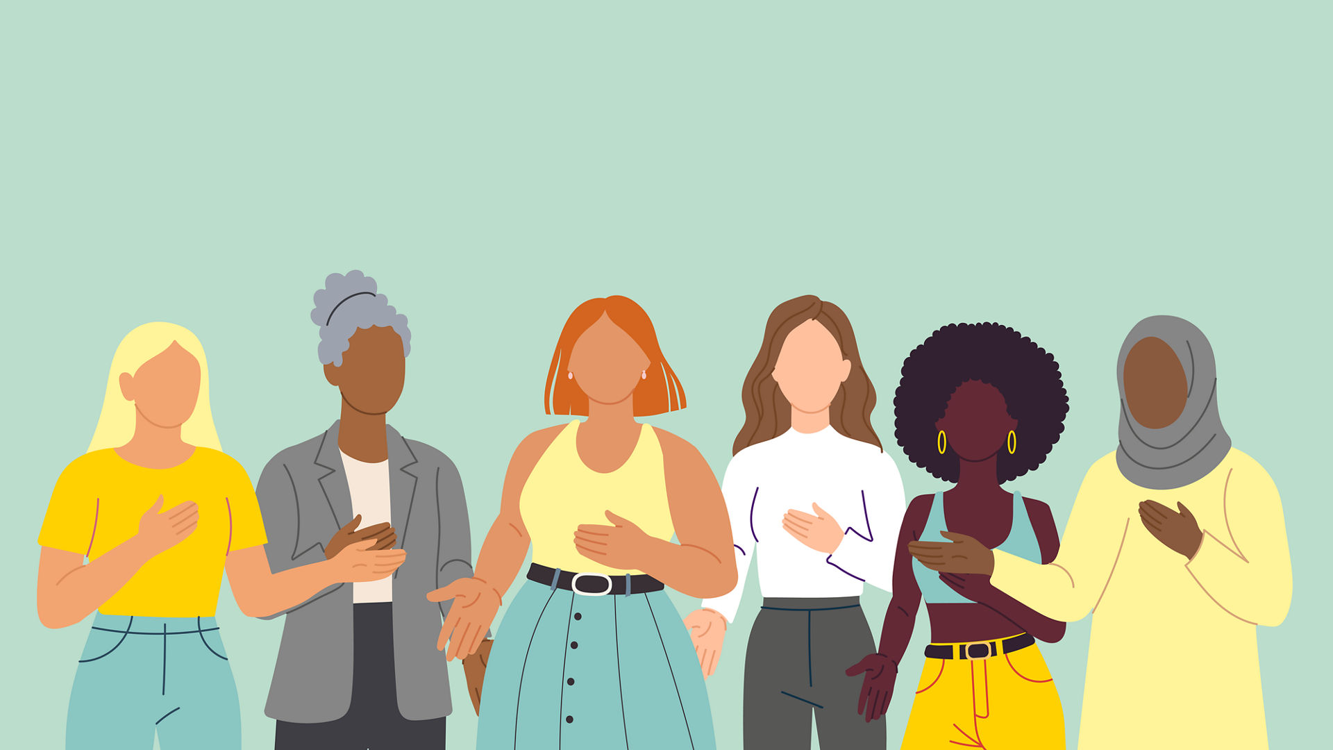 Diverse Frauen illustriert 