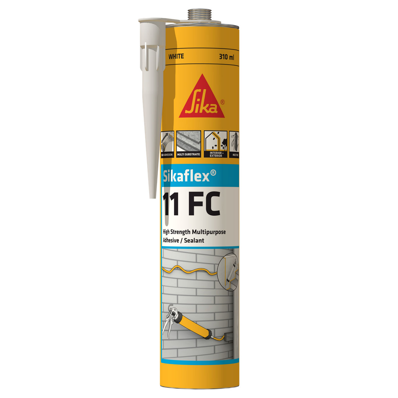 Mastic colle polyuréthane Sikaflex PRO 11FC blanc 300ml : 101400 Sika 7286