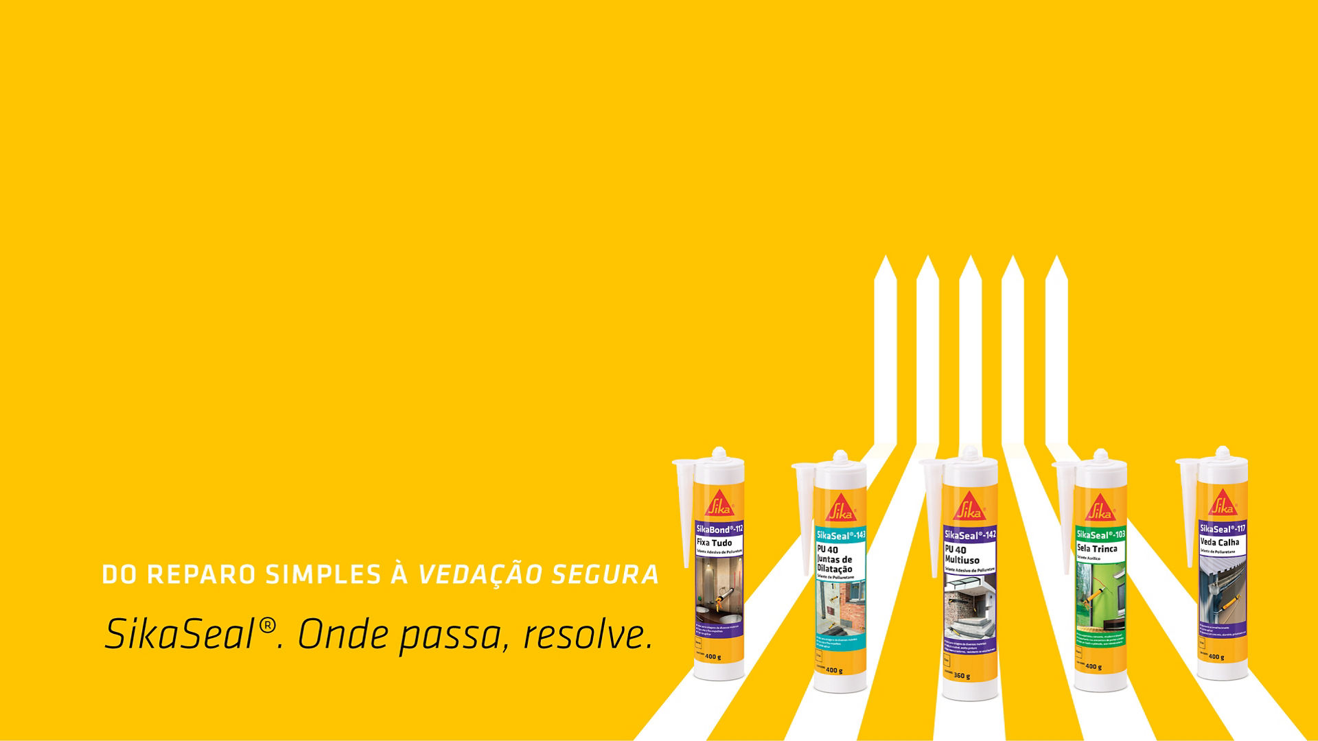 SikaSeal Adhesive Tubes on Yellow Background