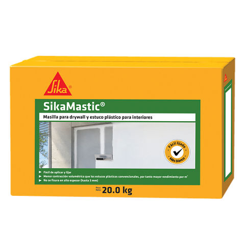 Sikamastic Masilla Drywall Estuco Plástico Interior 5Kg