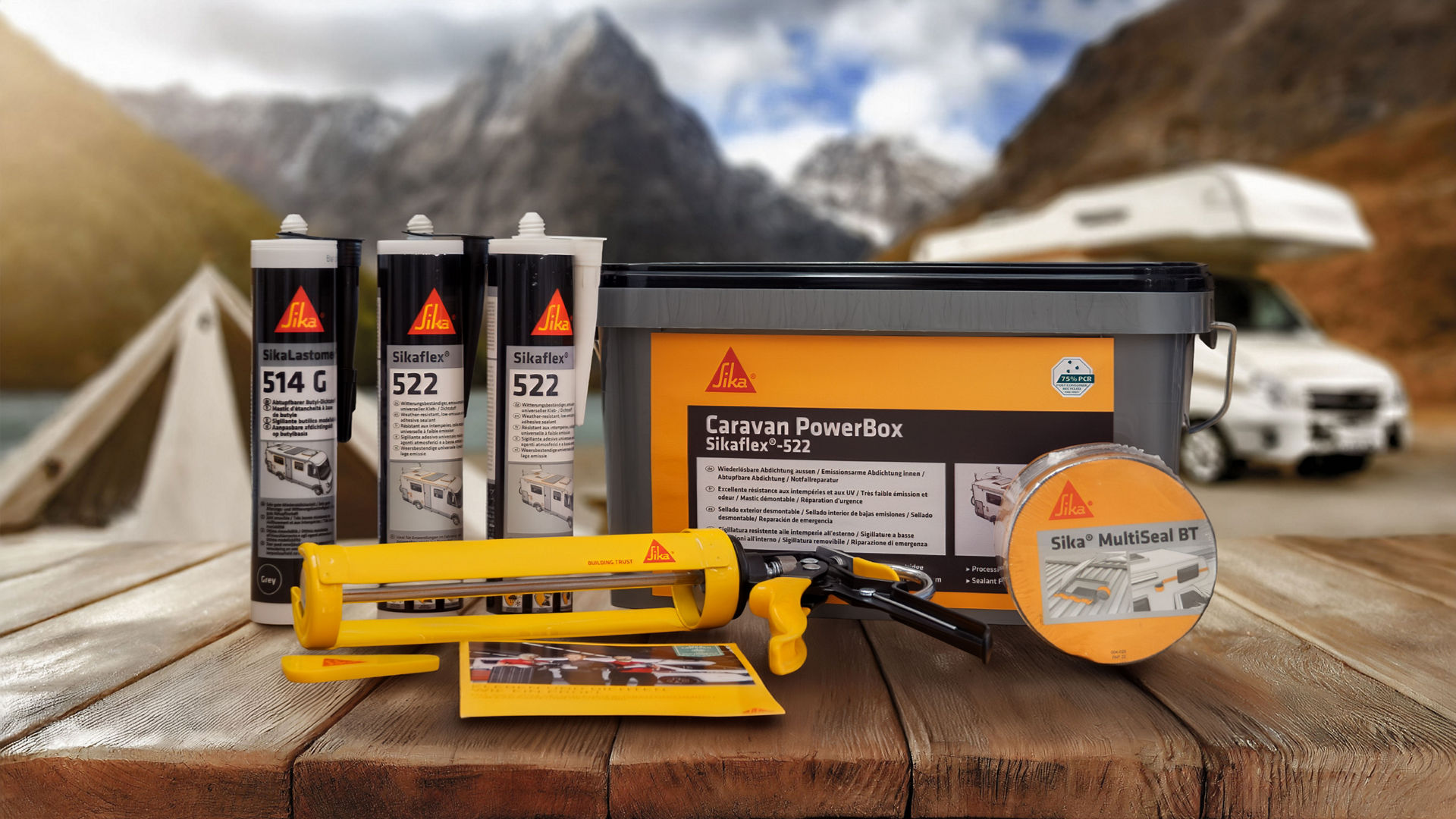 Sika Caravan PowerBox and Sealant Products Outdoors