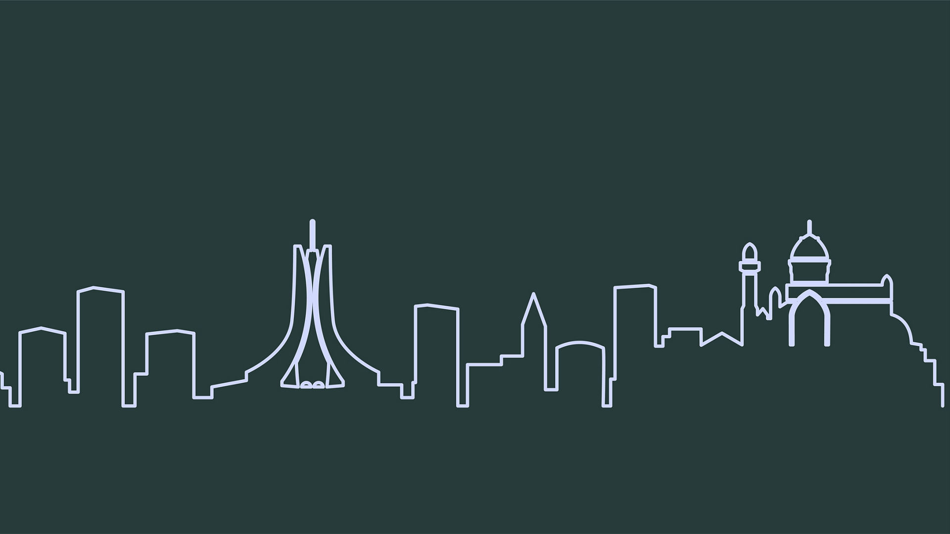 Minimalist city skyline illustration