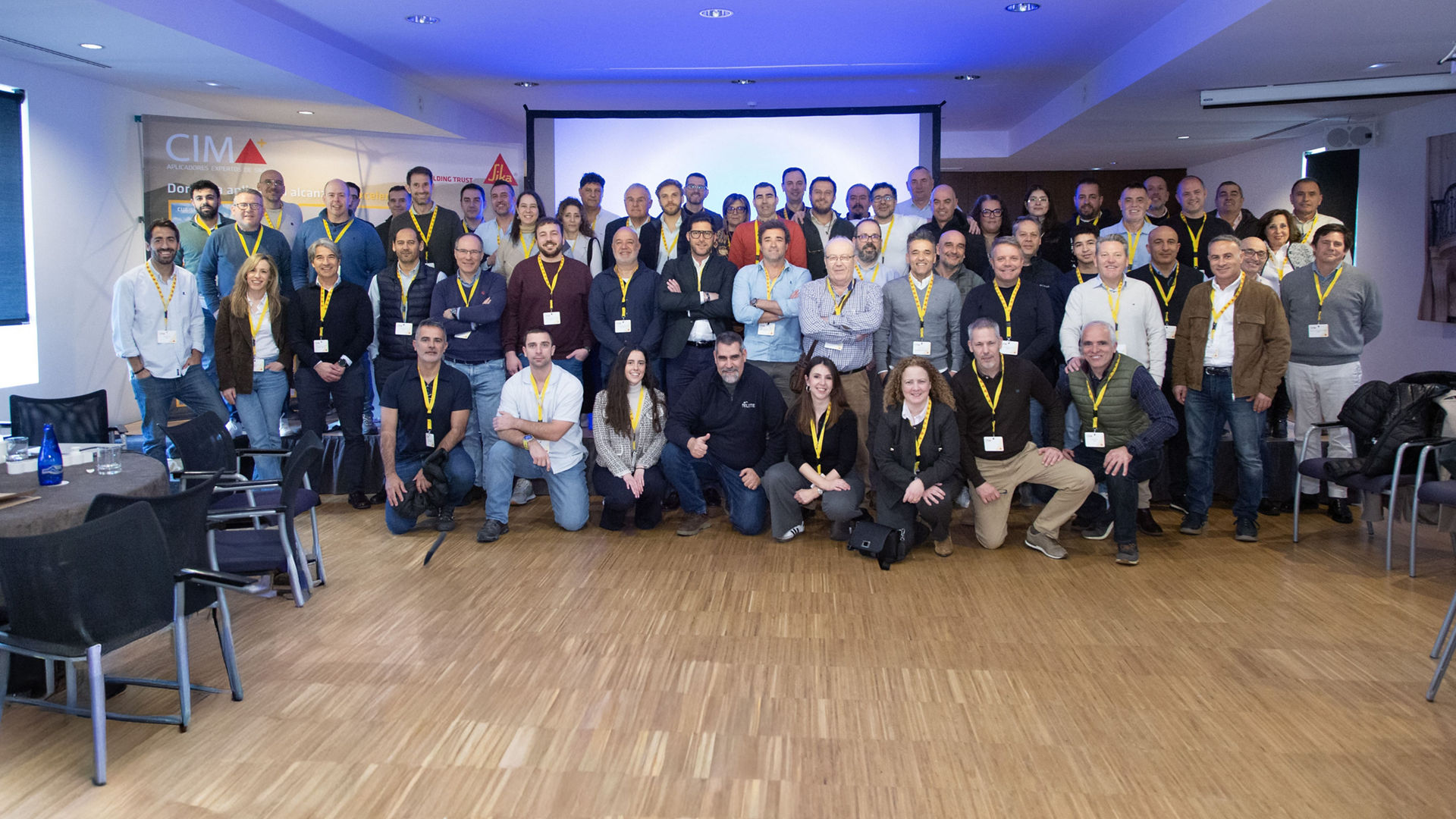 Large group of professionals at conference event