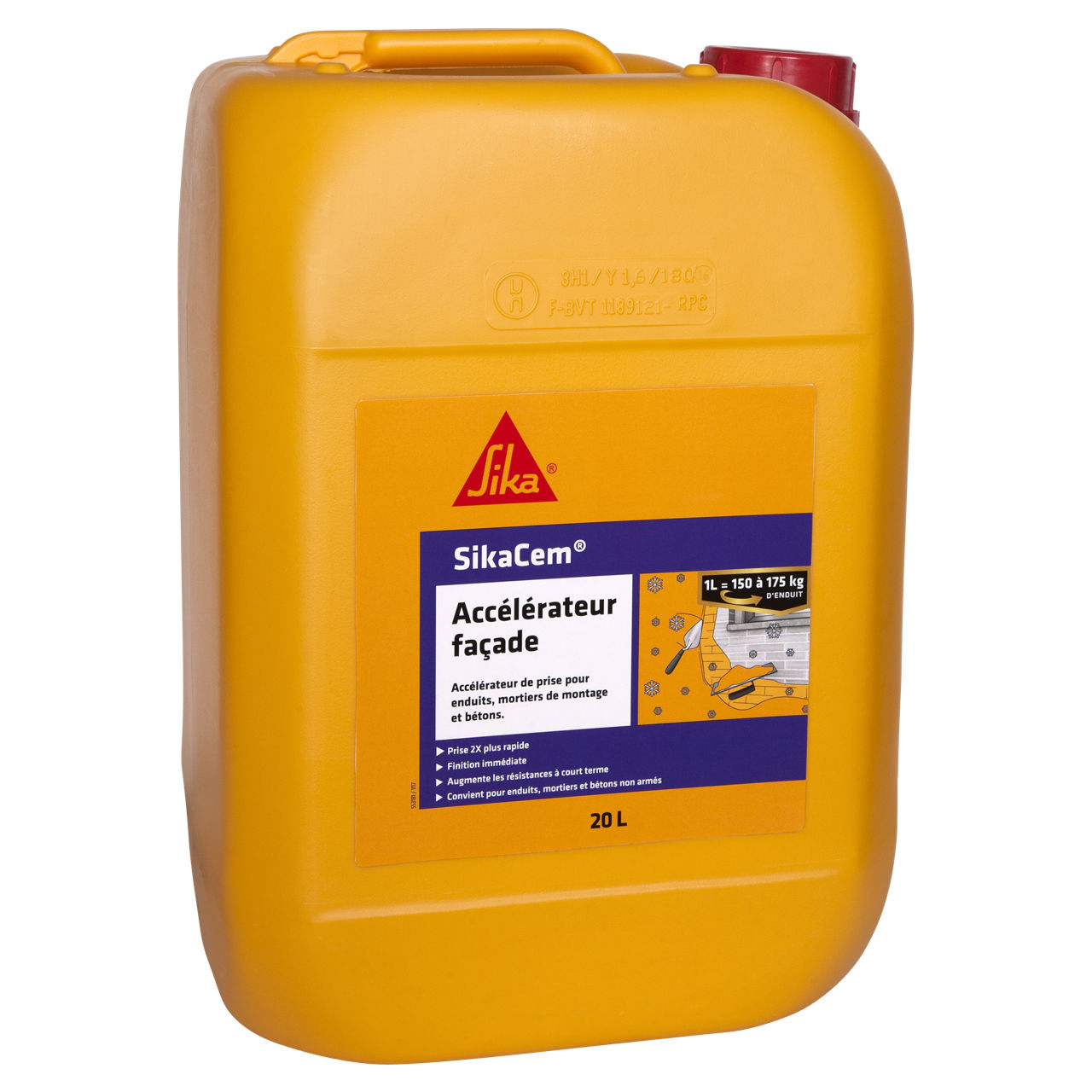 SikaCem Accelerateur facade Bidon de 20 l - Incolore
