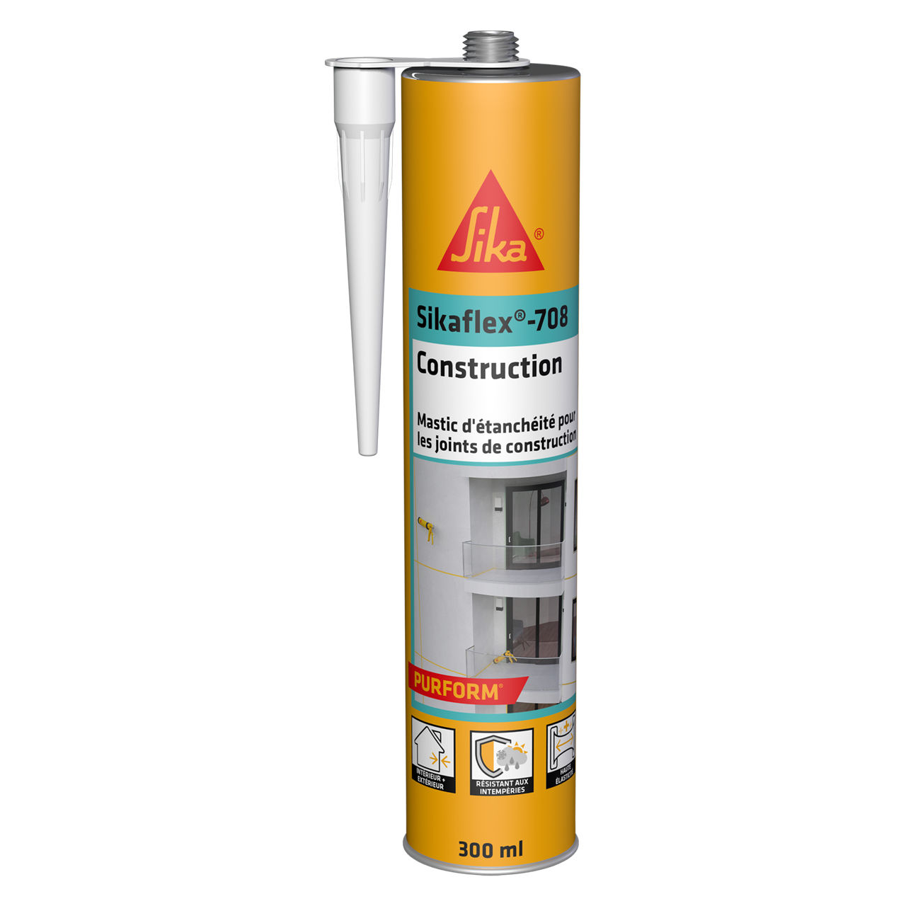 Sikaflex-708 Construction Poche de 600 ml - Gris béton