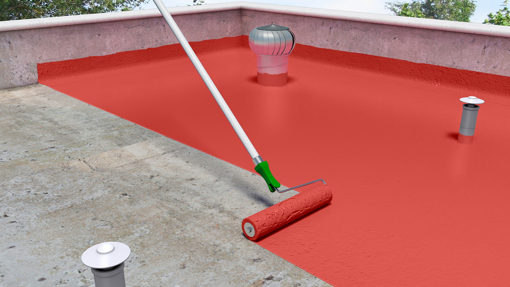 Red roof painting