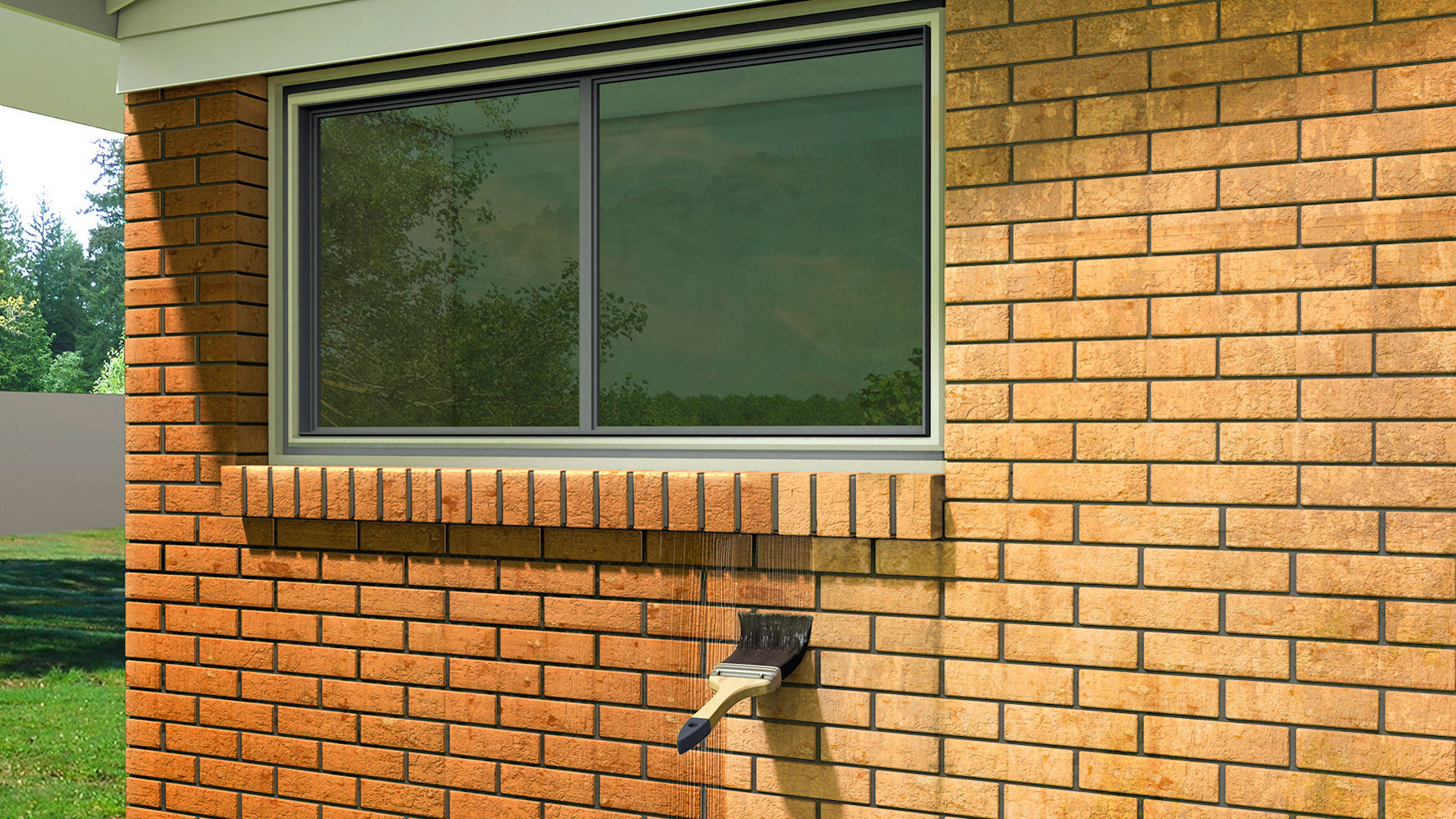 Apply product with a brush for sealing walls