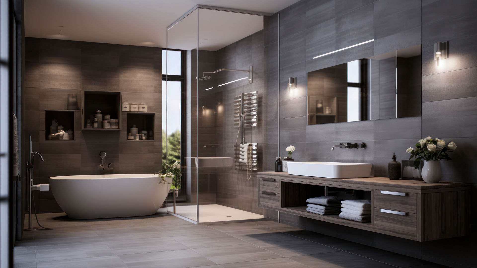 Interior of a modern hotel bathroom