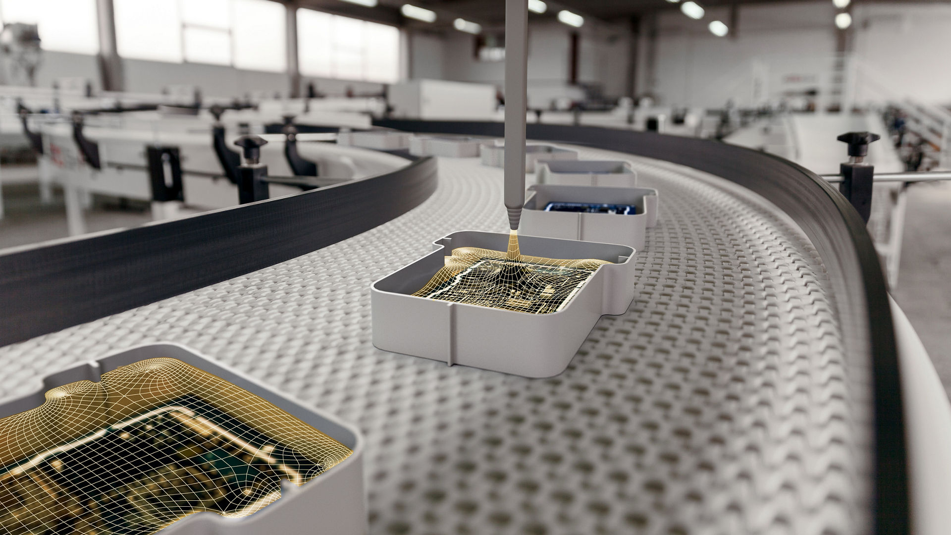 Coating of electronic devices with resin