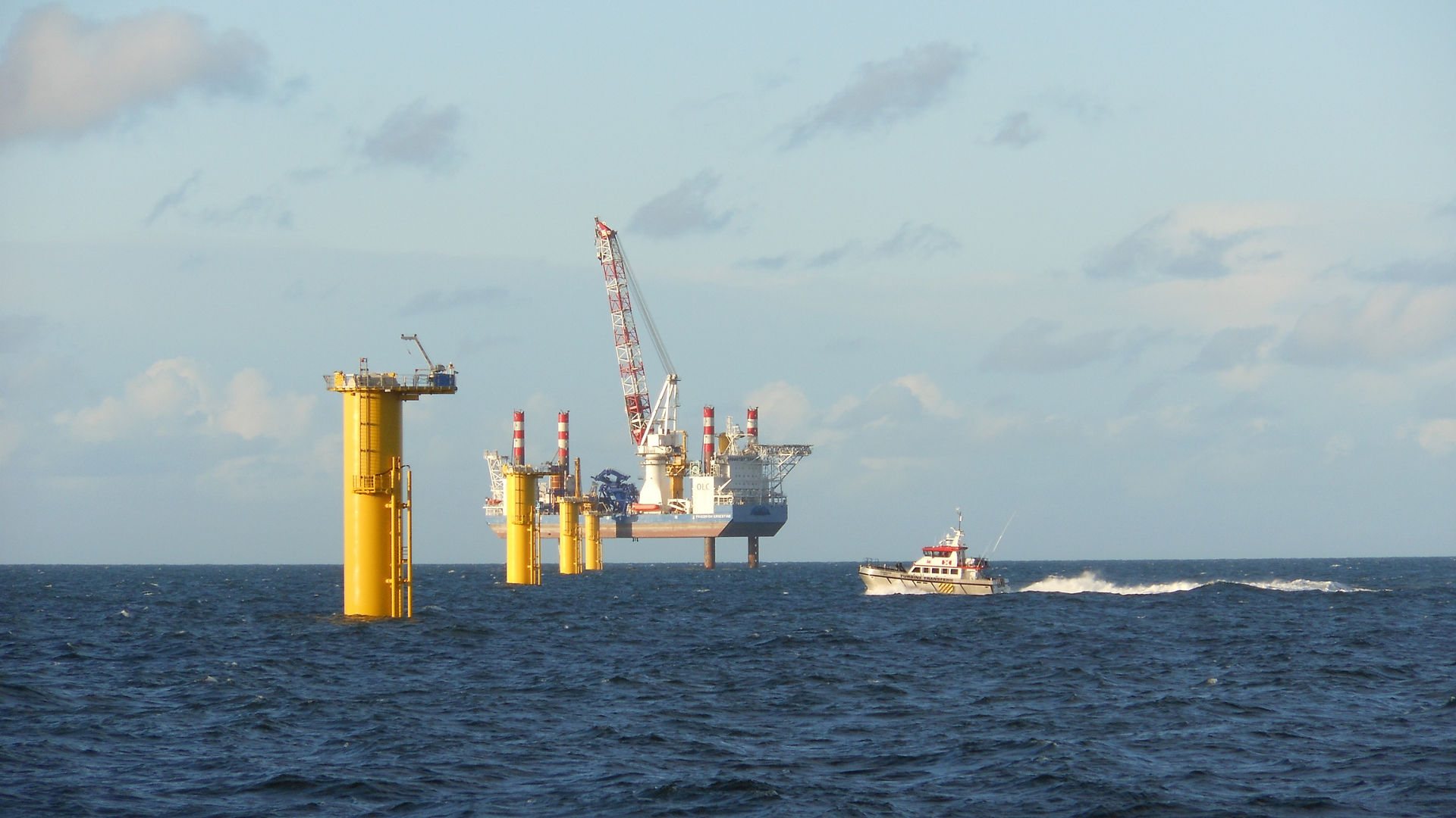 Gwynt y Mor Offshore Wind Farm on the Open Sea
