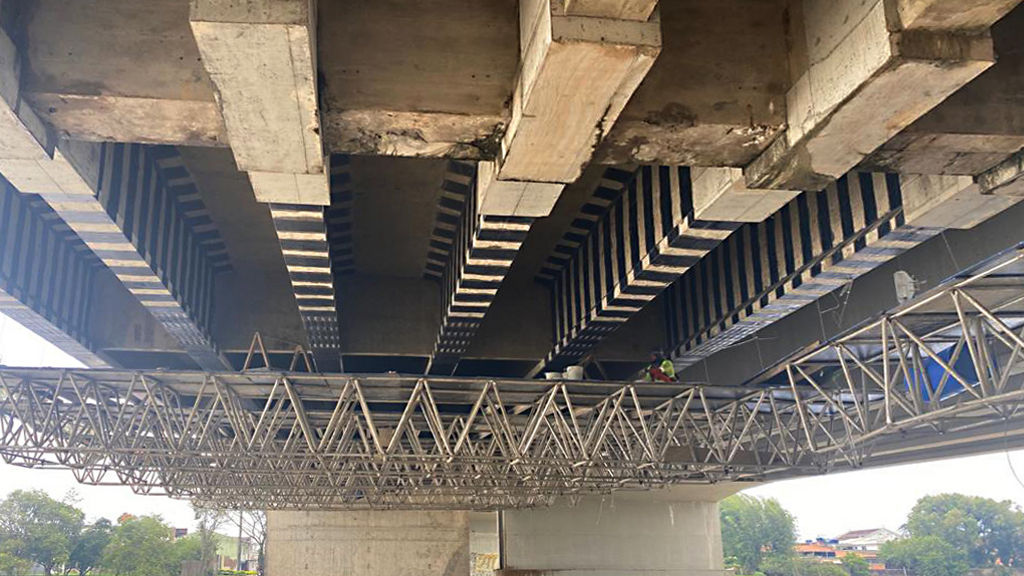 underneath the S/A bridge BR 1015C Highway Brazil