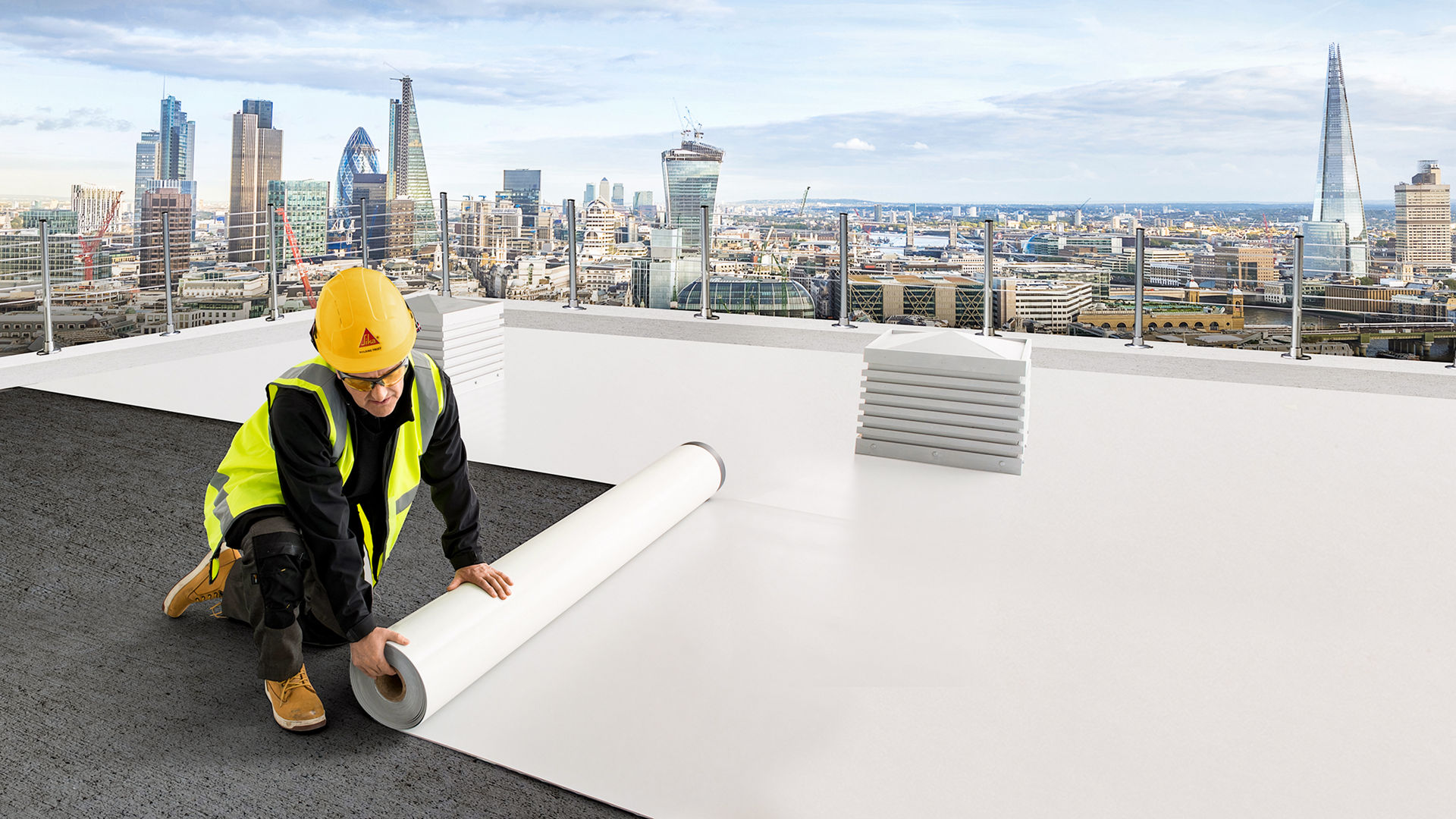 Modern flat roof in London, UK