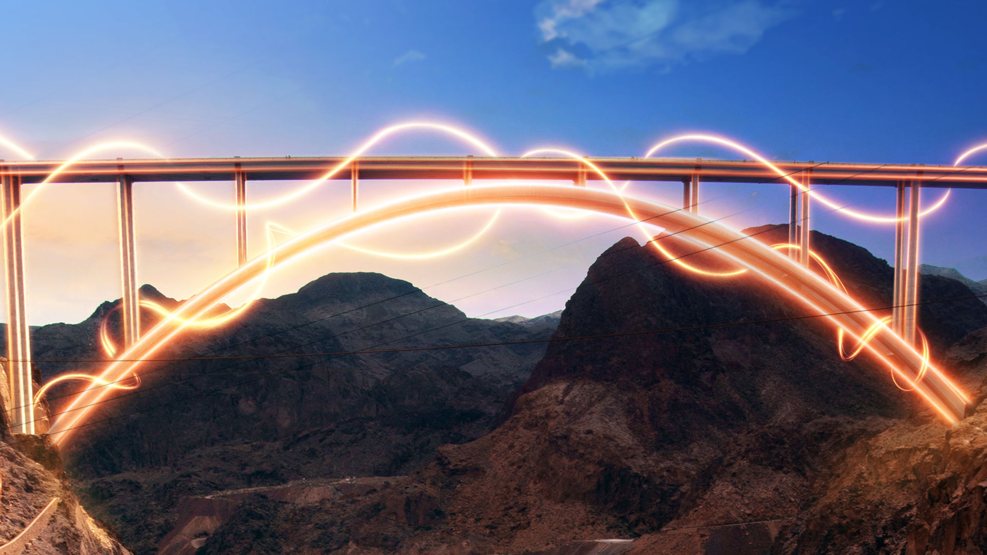 SikaVision digital products light streak on Hoover dam bridge corrosion monitoring