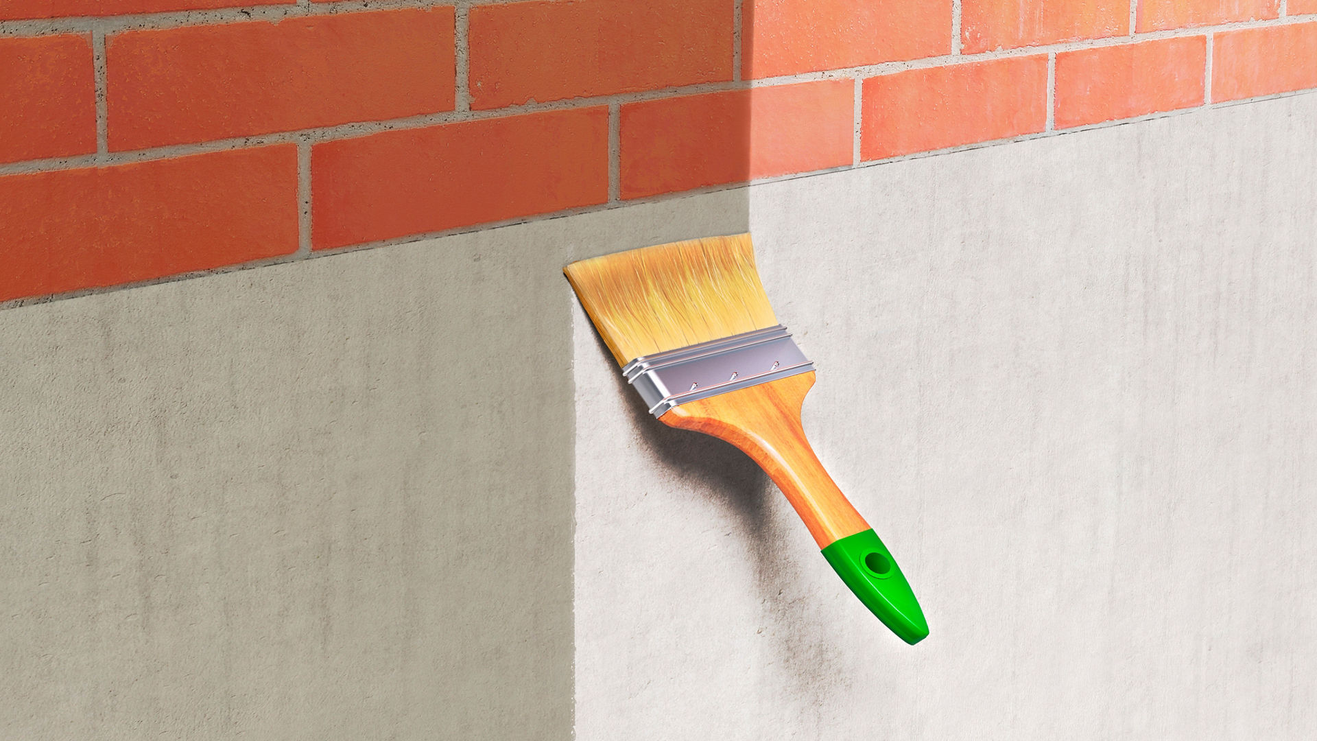 Sikagard is applied to the concrete wall with a brush